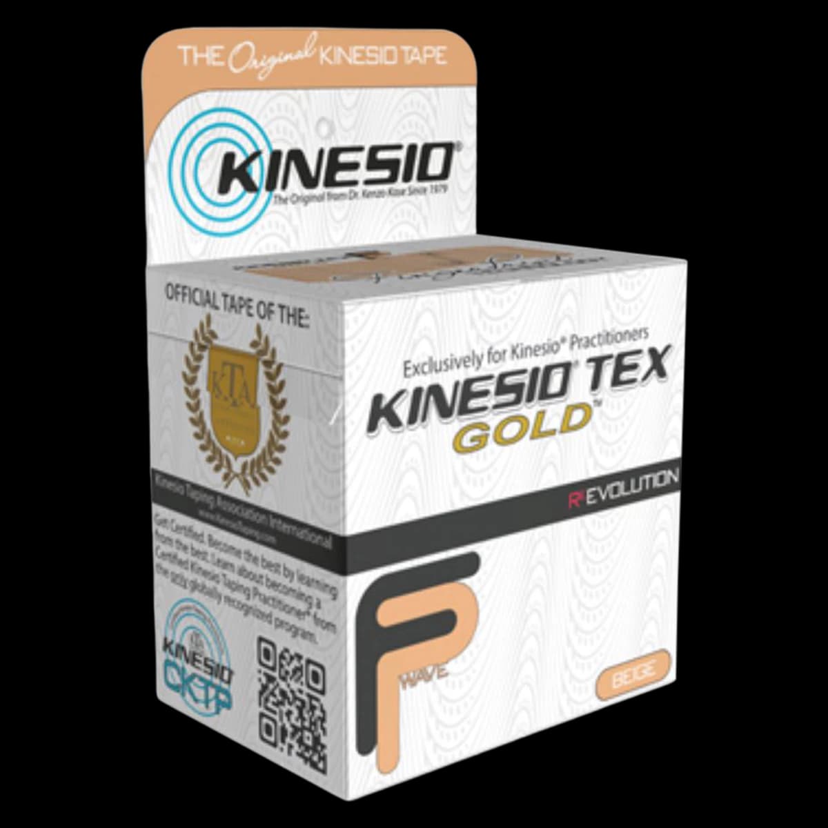 Kinesio Kinesiology Tape, Cotton, 2" x 5.5 yd, Beige, 6 Rolls per Pack - Tape Kinesia 2"x5.5yd Tex Gold - Image 1