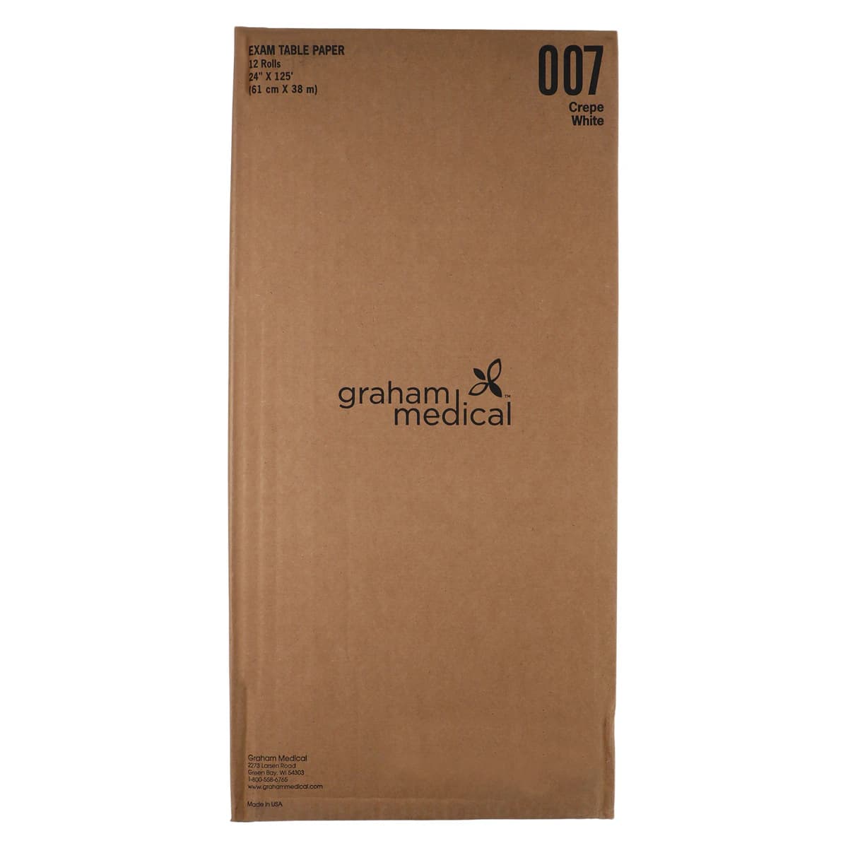 Graham Medical Exam Table Paper, Crepe, White, 24 in x 125 ft, 12 Rolls/Case thumbnail 3