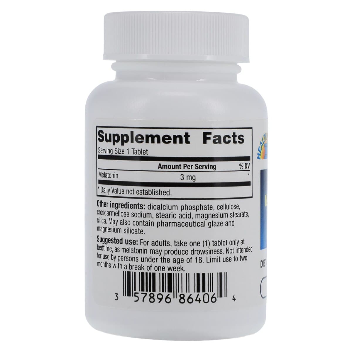 Geri-Care Melatonin Supplement Tablets, 3 mg, 60 Count Bottle thumbnail 3
