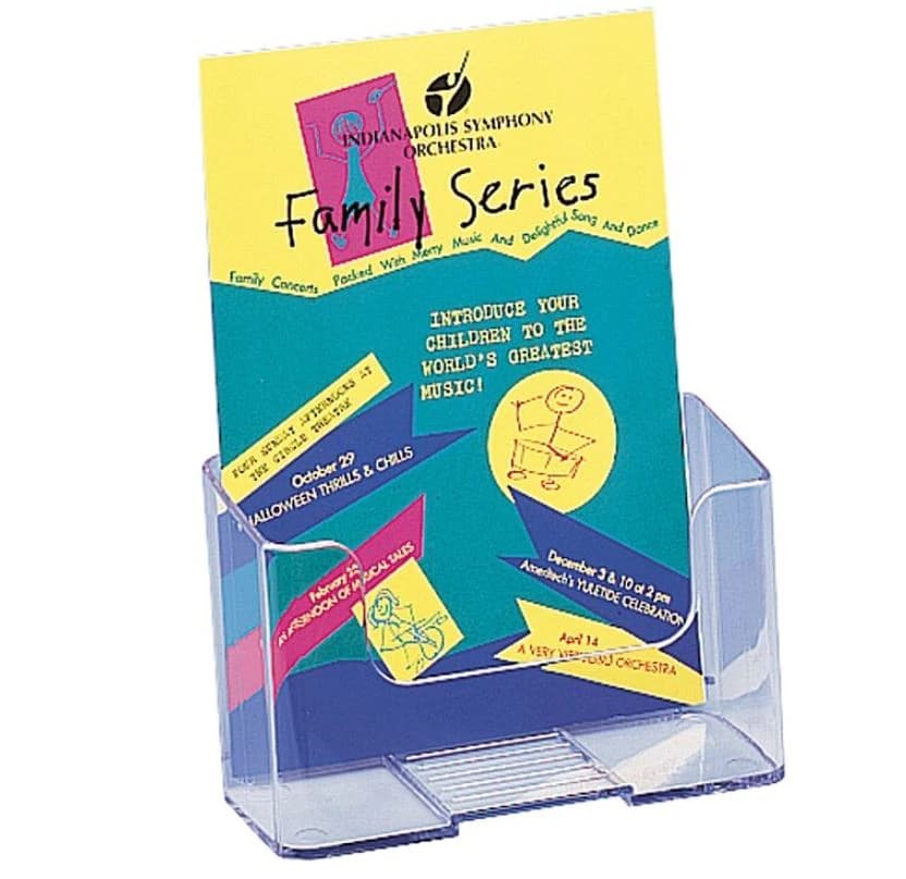 Deflect-O Literature Holder, Booklet Size, Clear, 7.75 in x 6.5 in x 3.25 in, Each - Holder Literature - Image 1