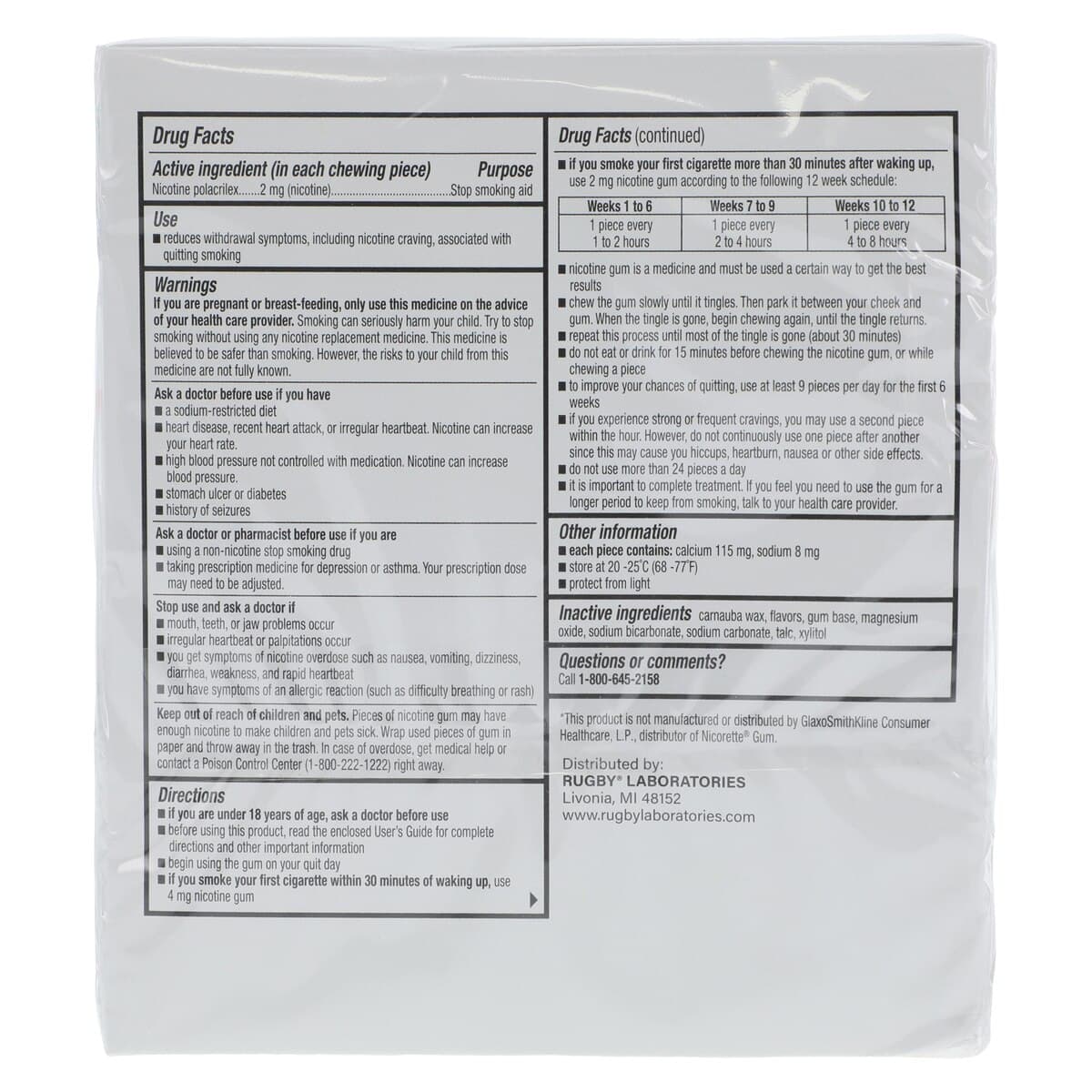 Nicotine Gum Starter Kit, 2mg, 110/Box thumbnail 2