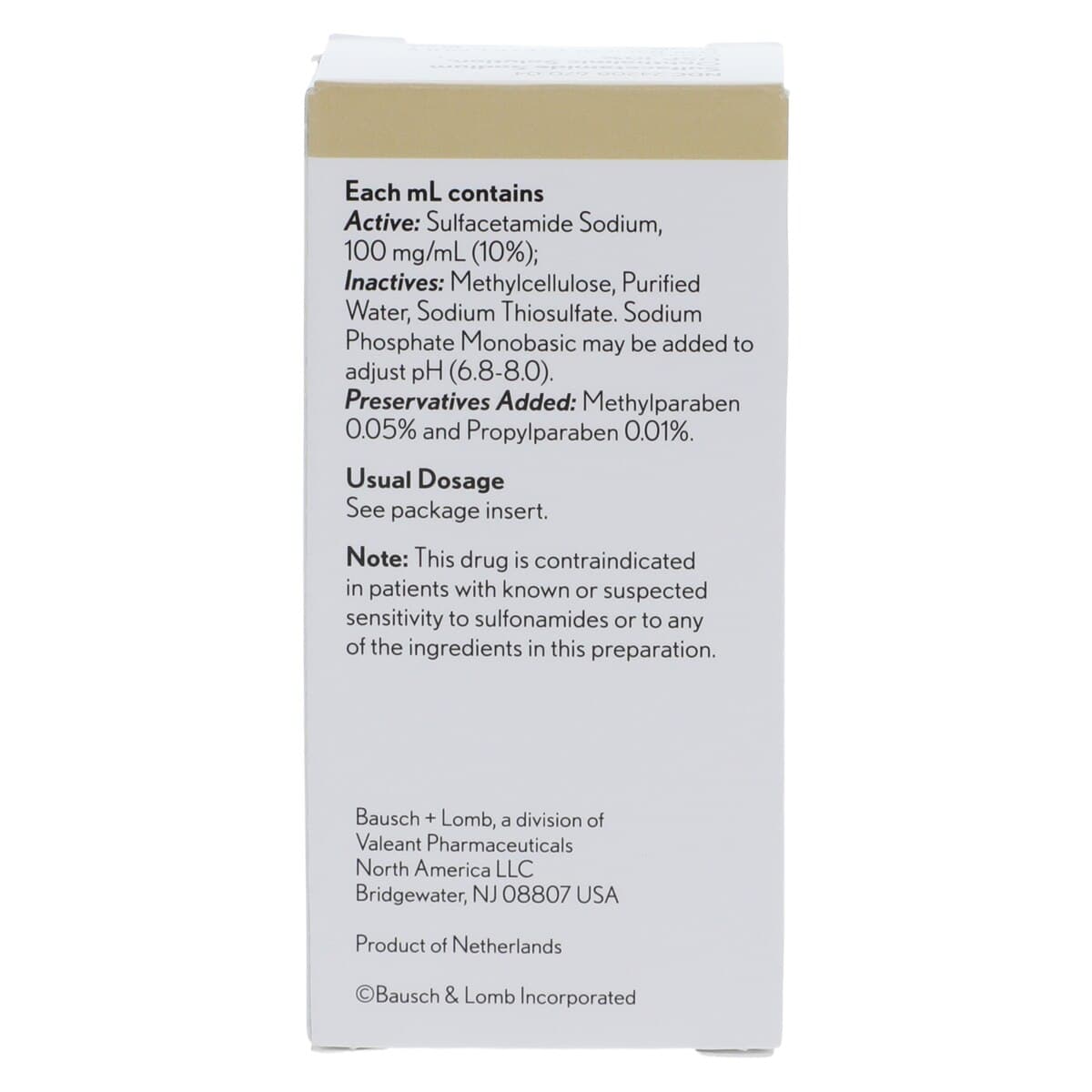 Sulfacetamide Ophthalmic Solution 10%, 15 mL Bottle, Bausch thumbnail 9