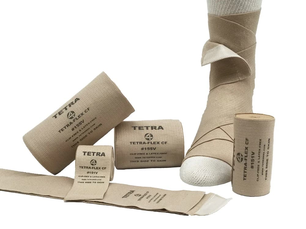 Tetra-Flex Elastic Bandage, Cotton/Polyester, 4" x 15 yd, Non-Sterile, 12/Box - Bandage Elst TetraFlex LF NS - Image 1