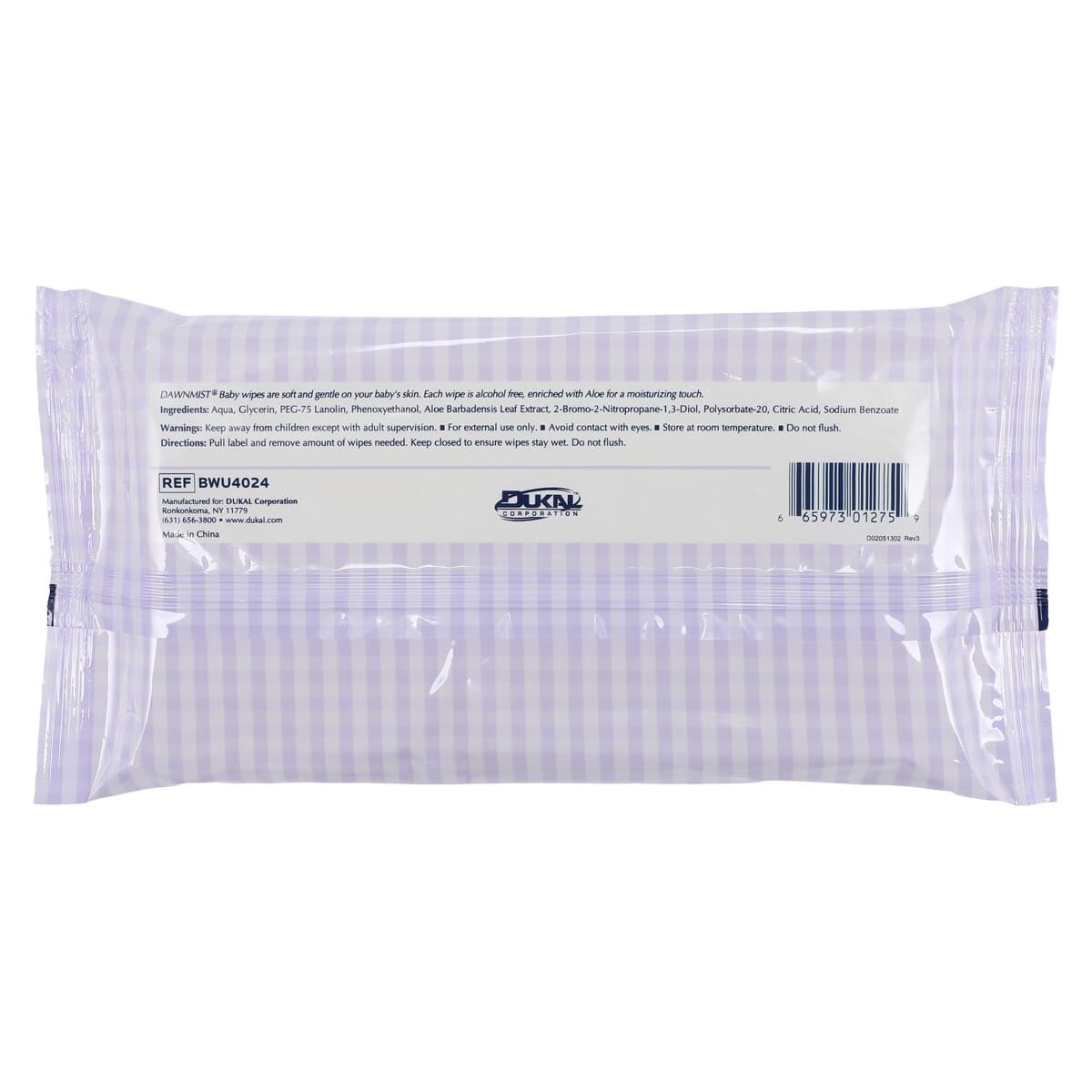 Dukal Baby Wipes, DawnMist Unscented, 40 Count Package thumbnail 2