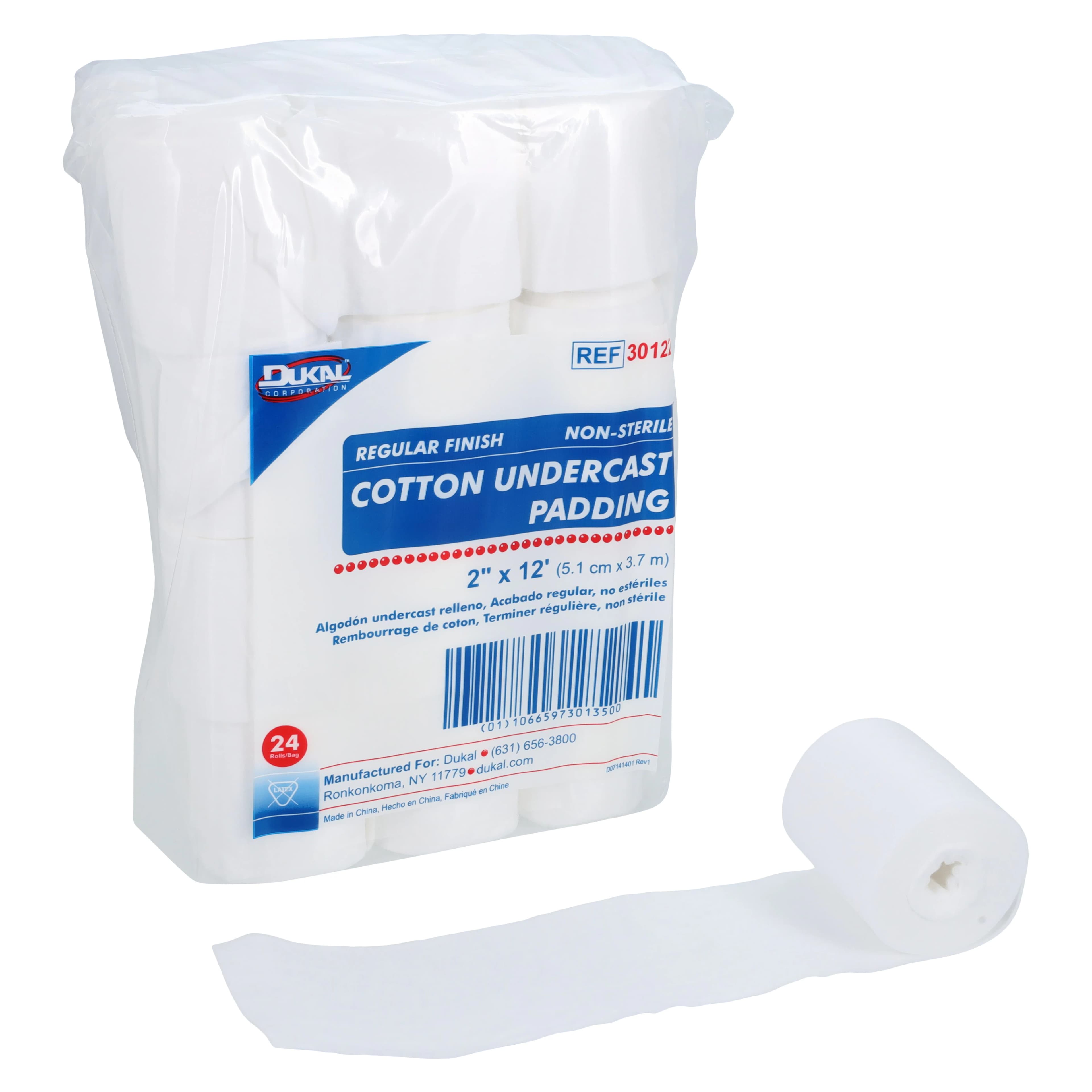 Dukal Cotton Undercast Padding, White, 2" x 12' - Padding Cotton Undercast - Image 1