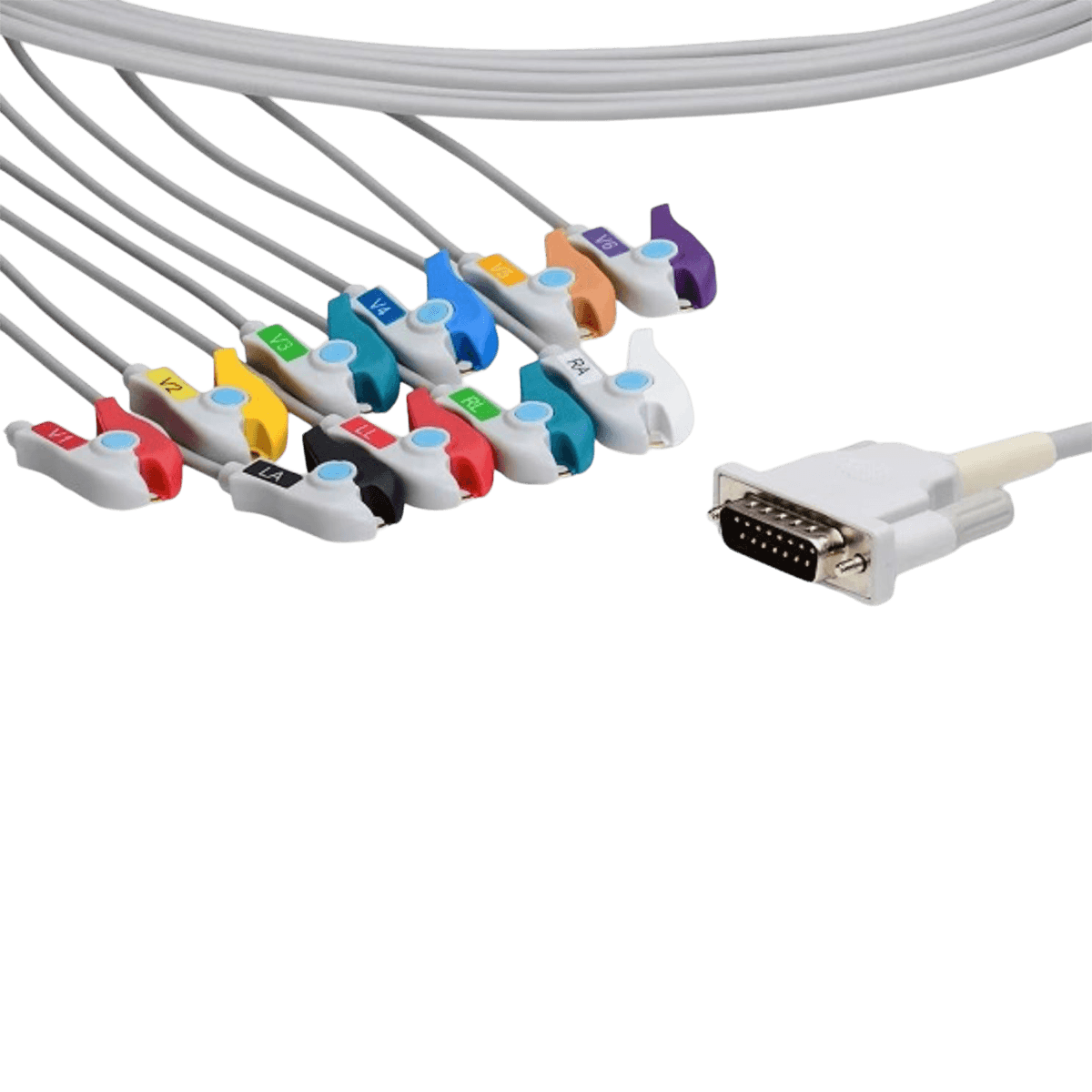 Mortara ELI Electrocardiography (ECG) Patient Cable, 10-Wire Lead, New Clip, Each - Cable Patient ELI - Image 1
