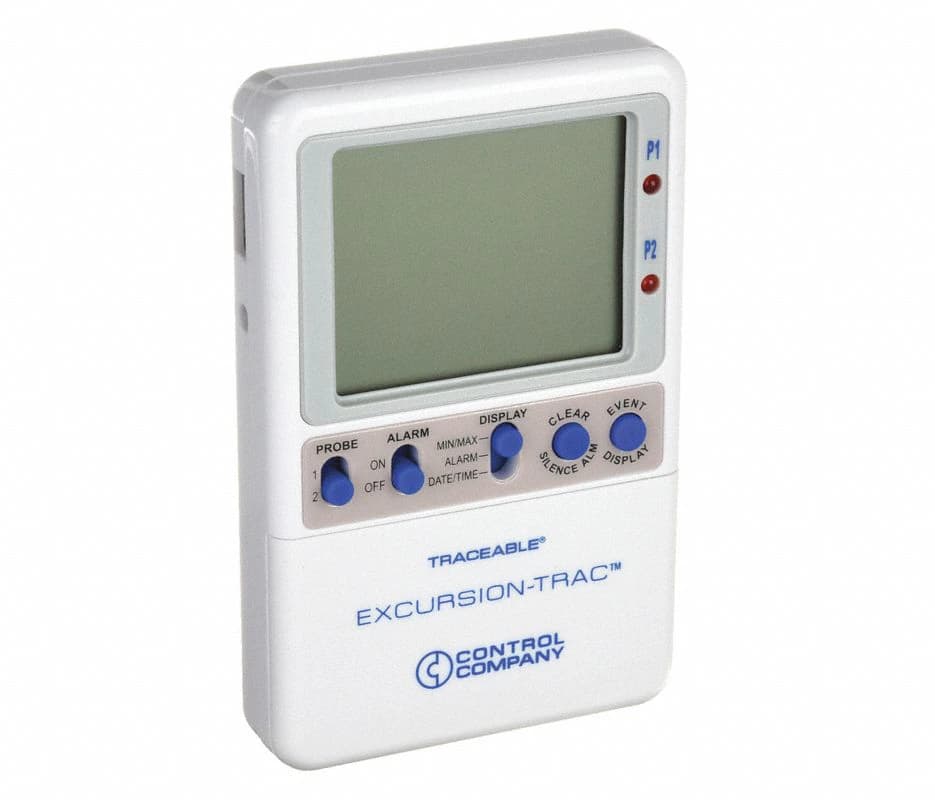 Traceable Excursion-Trac Data Logging Thermometer, ABS Plastic, -50 to 70°C, Sealed Bottle Probe, Min/Max Memory, LCD, ISO 17025/A2LA/NIST - Thermometer Data Logging - Image 1