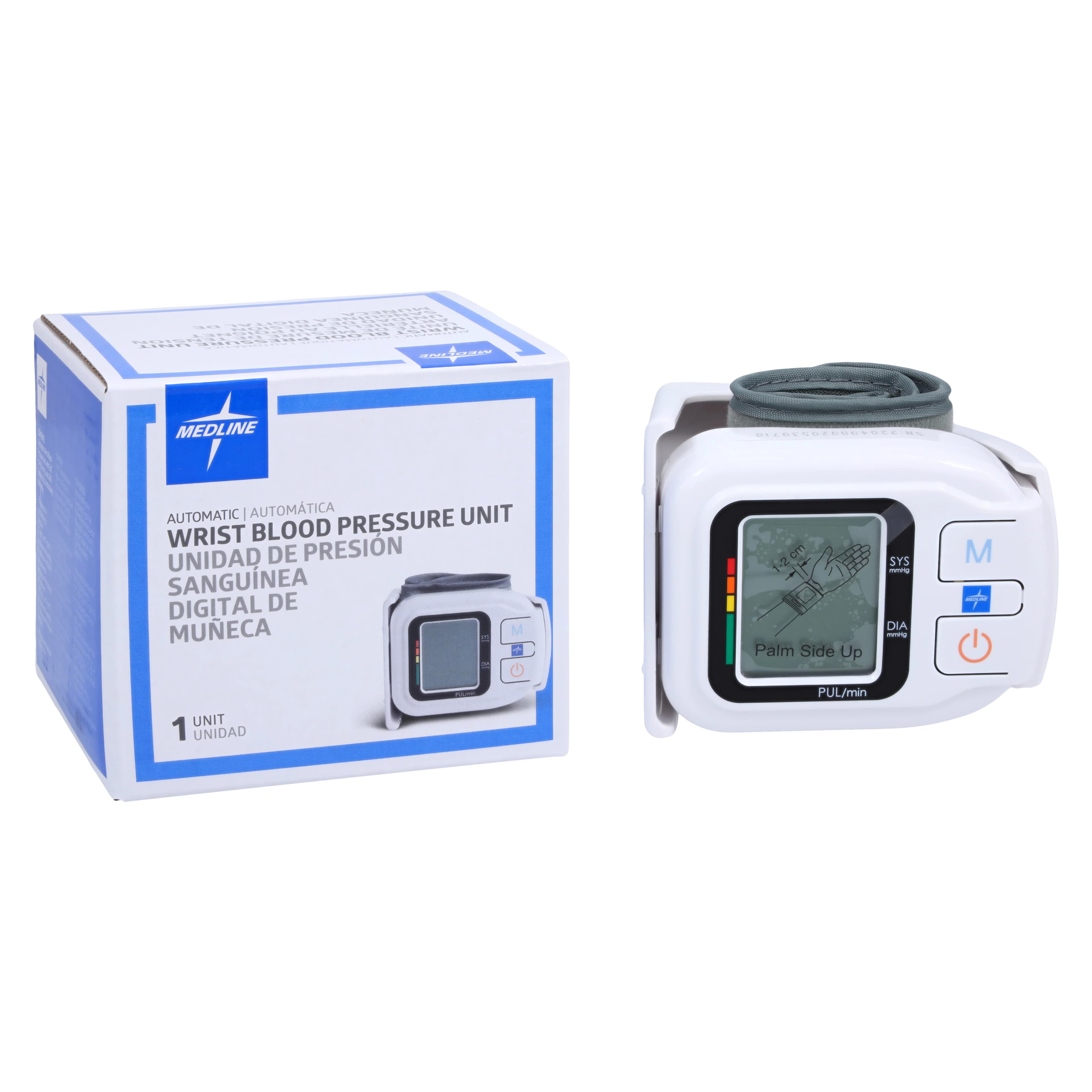 Medline Plus Automatic Digital Wrist Blood Pressure Monitor, Gray/White, Latex-Free, 19.5cm Cuff - Monitor BP Automatic/Digital - Image 1