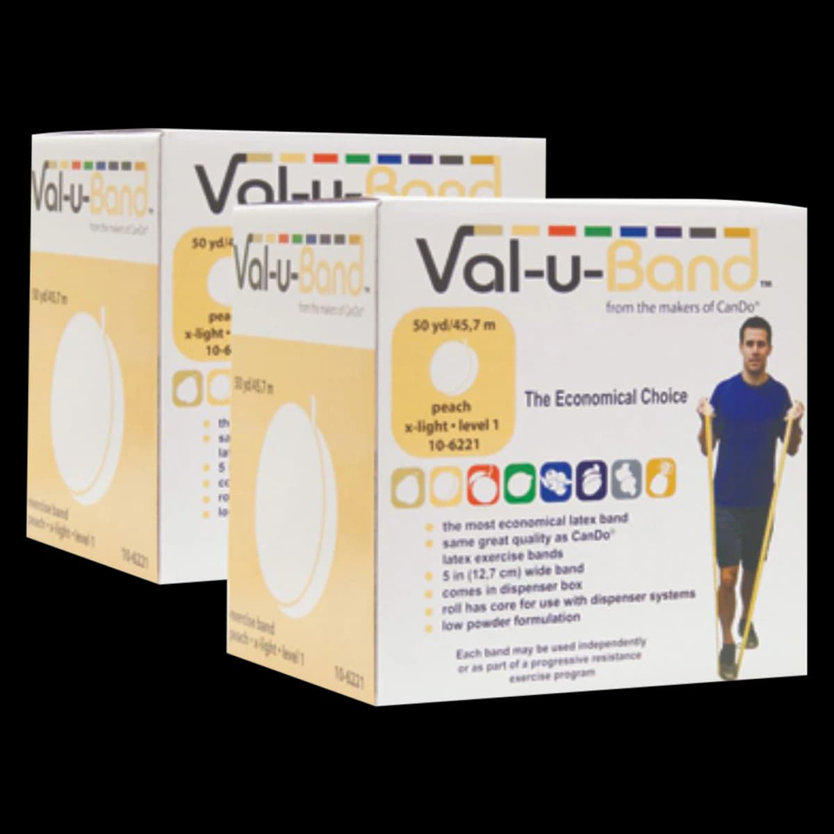 Val-u-Band Exercise Band, Latex, 5" x 50 yd, Peach (Level 1/7) - Band Exercise ValU Latex 50y - Image 1