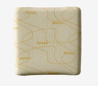 Coloplast Biatain Polyurethane Foam Wound Dressing, 4x4" Sterile, Non-Adhesive, Tan, Absorbent - Dressing Biatain Foam - Image 1