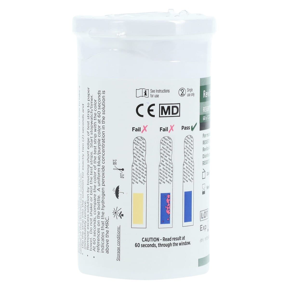 Revital-Ox RESERT R60 Solution Test Strips, 60 Strips per Bottle, 1 Bottle per Box thumbnail 4