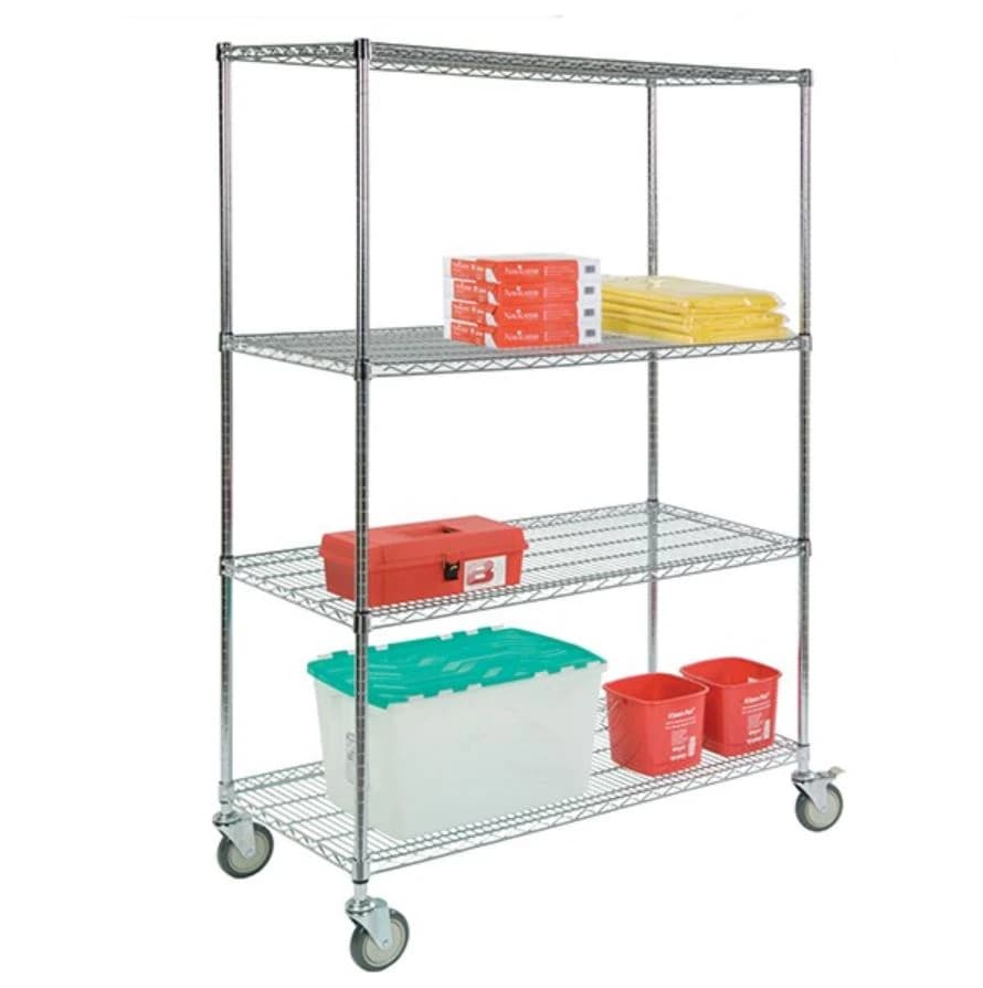 Lakeside Wire Cart with Casters and Brakes, 18" x 60" x 63", Swivel Caster - Cart Wire w/Casters/Brakes - Image 1
