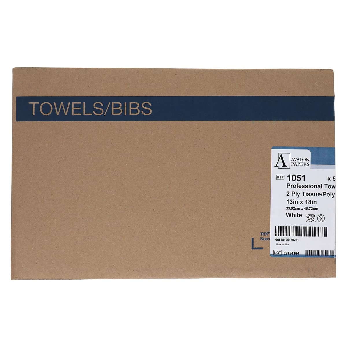 Avalon Patient Bibs, 2-Ply Tissue/Poly, White, 13" x 18", 500/Case thumbnail 3