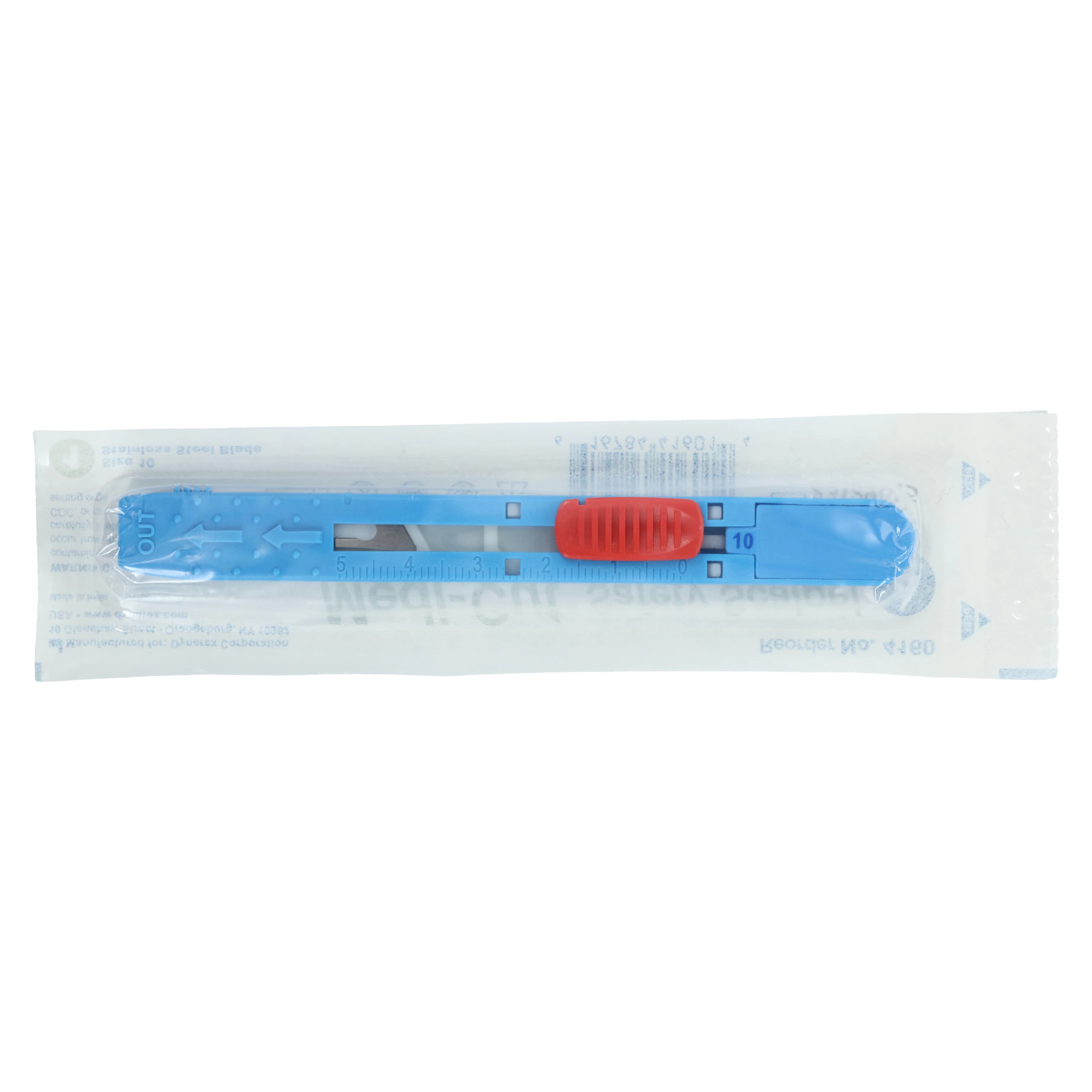 Dynarex Medicut Safety Scalpel, Size 10, Sterile, Plastic/Metal, 10/Bx, #4160 thumbnail 4
