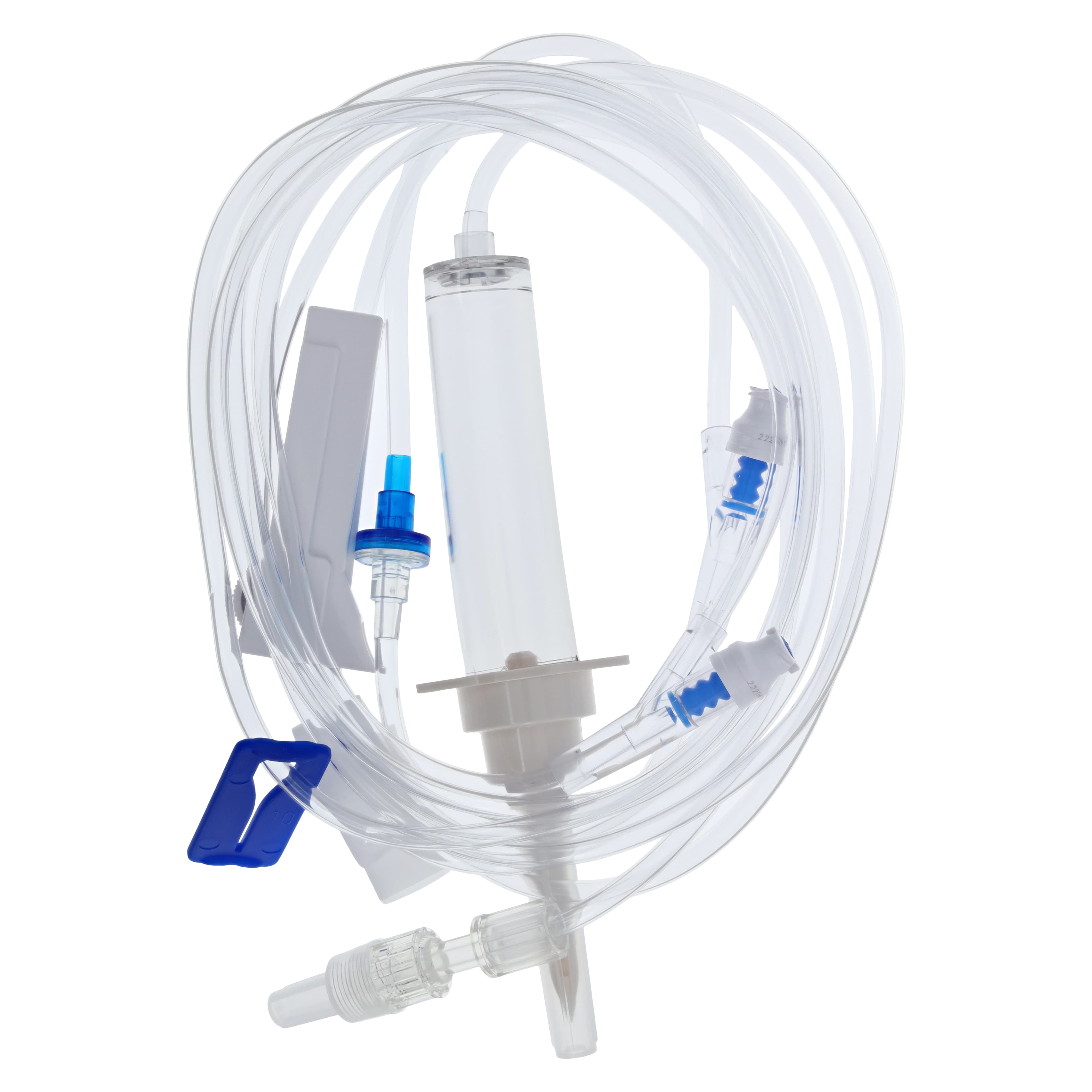 Intuvie IV Administration Set, Needleless, 2 Y-Injection Sites, 20 Drop/mL, 18mL Priming Volume, 105" Tubing, Male Luer Lock, Universal Spike, 50/Case thumbnail 2