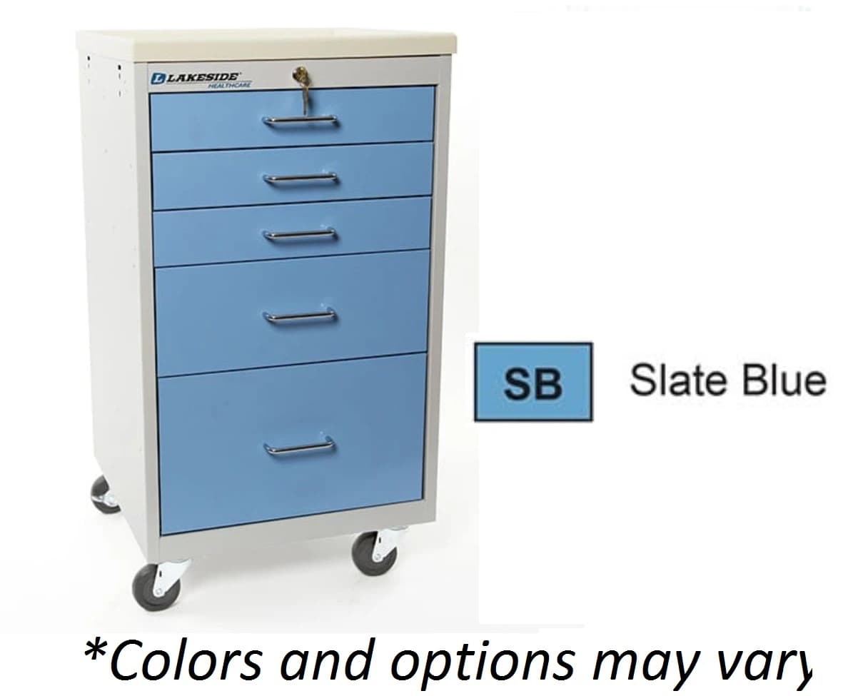 Lakeside KeyLock 5-Drawer Cart, 18 x 18-1/2 x 37-3/4" - Cart KeyLock 5 Drawer - Image 1
