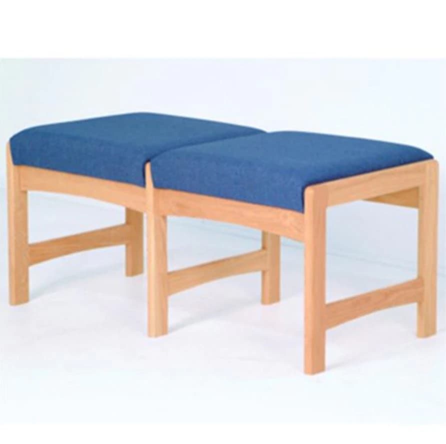 Dakota Wave Guest Bench, Wood Oak, Double Vinyl Seat - Bench Dbl Dakota Wave Vinyl - Image 1