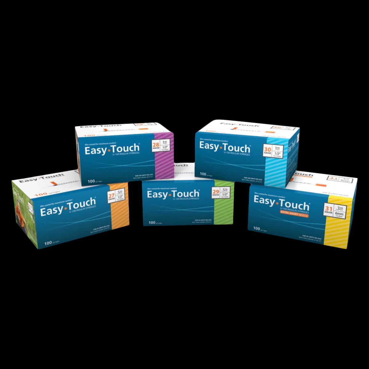 Easy Touch Insulin Syringe with Needle, 1cc, 30G x 1/2", Conventional, 5 Boxes/Case - Syringe Insulin Easy Touch 1cc - Image 1