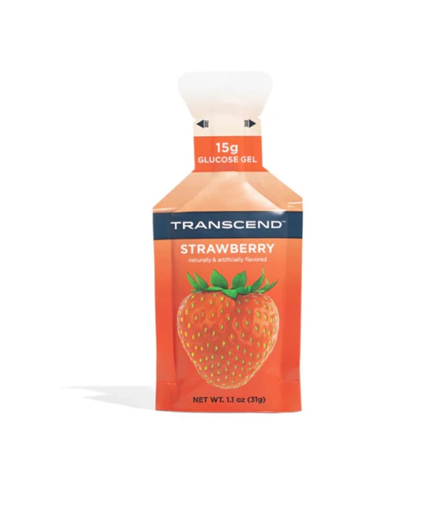 Transcend Glucose Gel, 15g Strawberry Squeeze Pouch, 3/Package - Transcend Glucose Gel 15g - Image 1