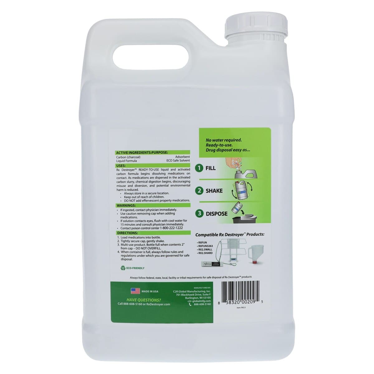 Rx Destroyer Disposal Solution, 2.5 gal, 2/Case thumbnail 2