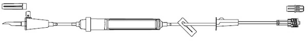 Codan Transfusion Set, Non-Pyrogenic, Blood Administration Set, 200 Micron Filter, 20 Drops/mL, Priming Volume 21mL, 68" Luer Slip, Valve-Vented Spike, Roller Clamp, Inline Drip Chamber, 50/Case - Transfusion Set Non-Pyro - Image 1