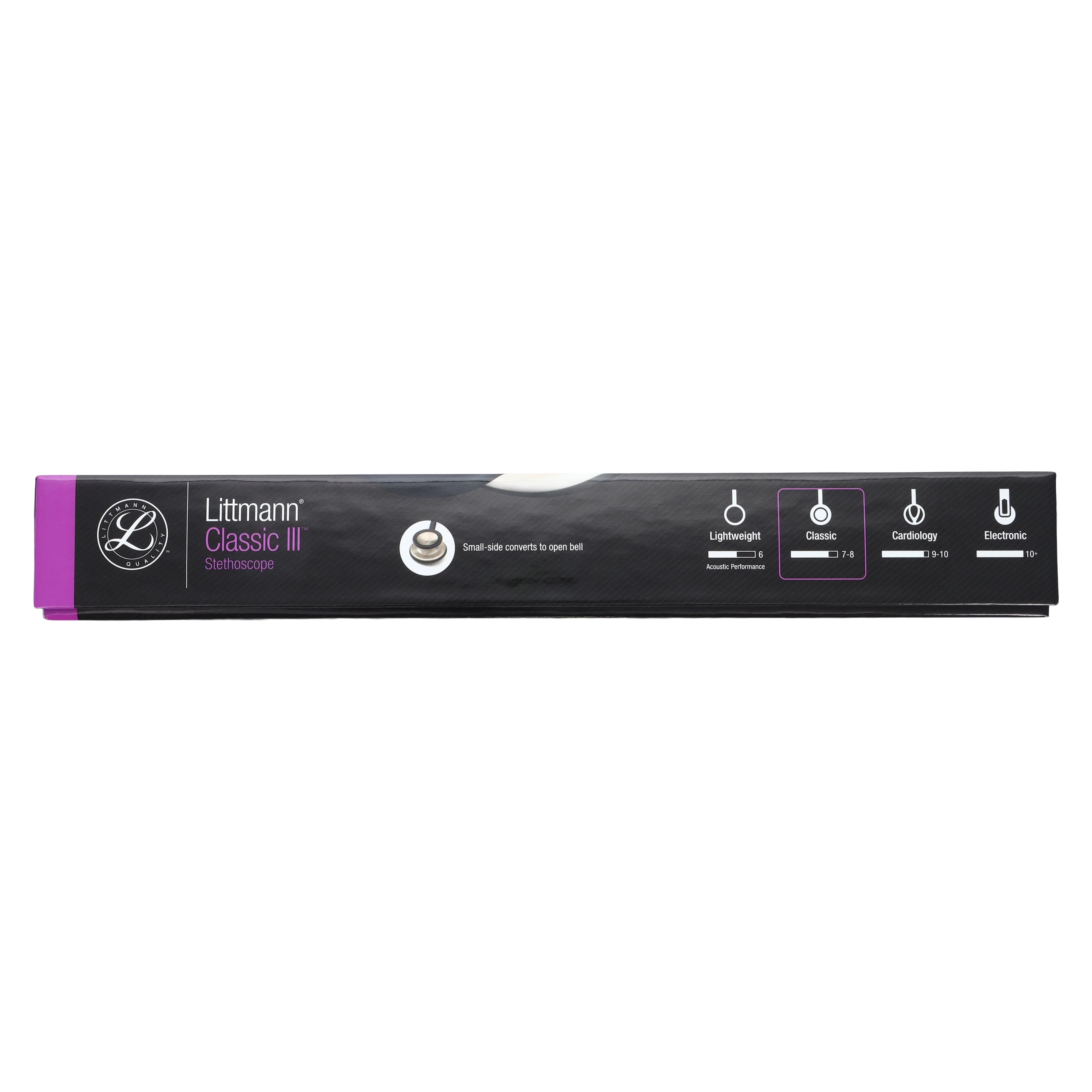 3M Littmann Classic III Stethoscope, Adult/Pediatric, Plum, Single Lumen Tubing, 28" thumbnail 9
