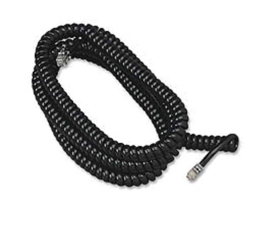 Softalk Phone Coil Cord, 25 Feet, Black - Cord Telephone 25" - Image 1