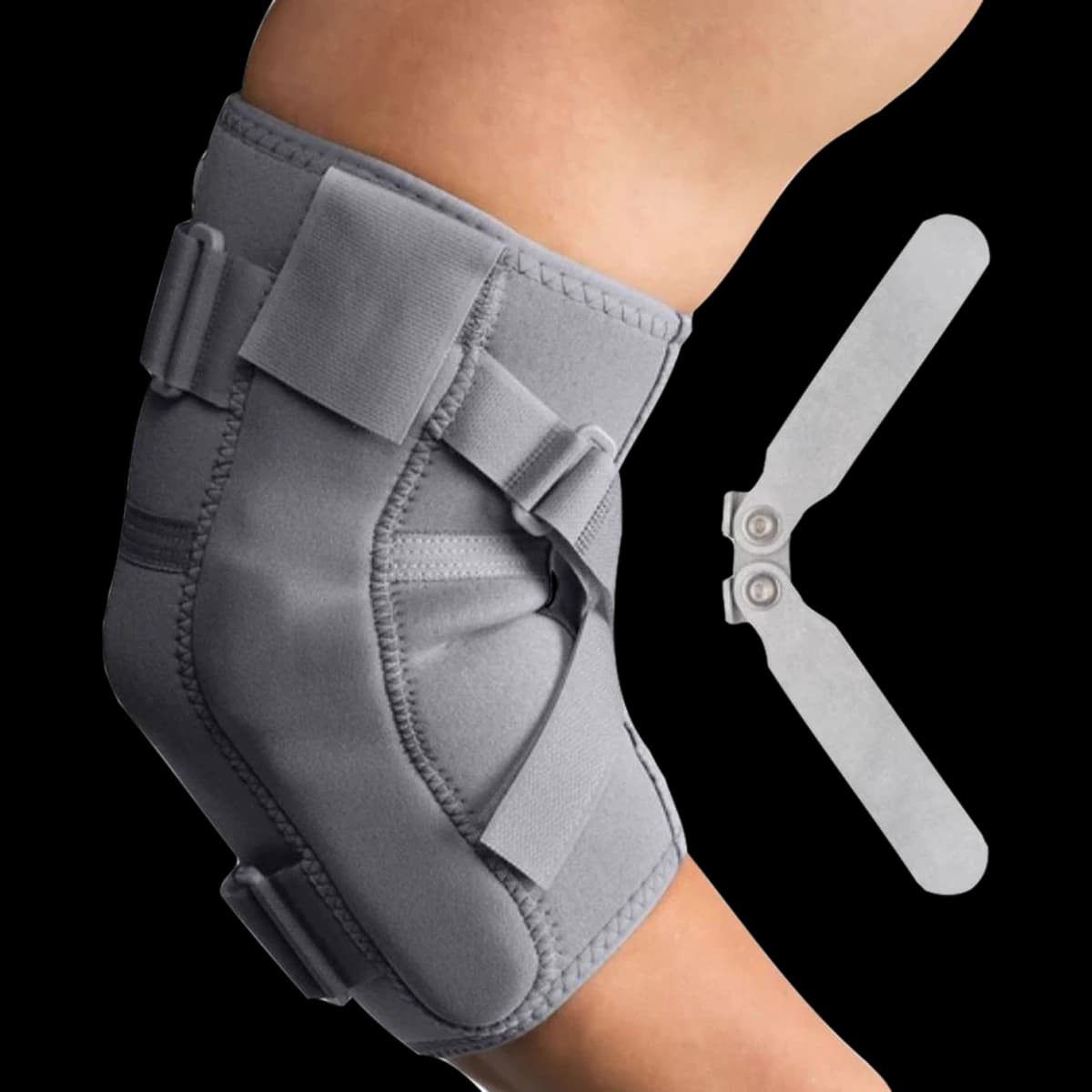 Swede-O Thermal Vent Hinged Elbow Support Brace, Adult Large, Neoprene/Nylon, 12-13.75" - Hinged Elbow Thermal Grey - Image 1