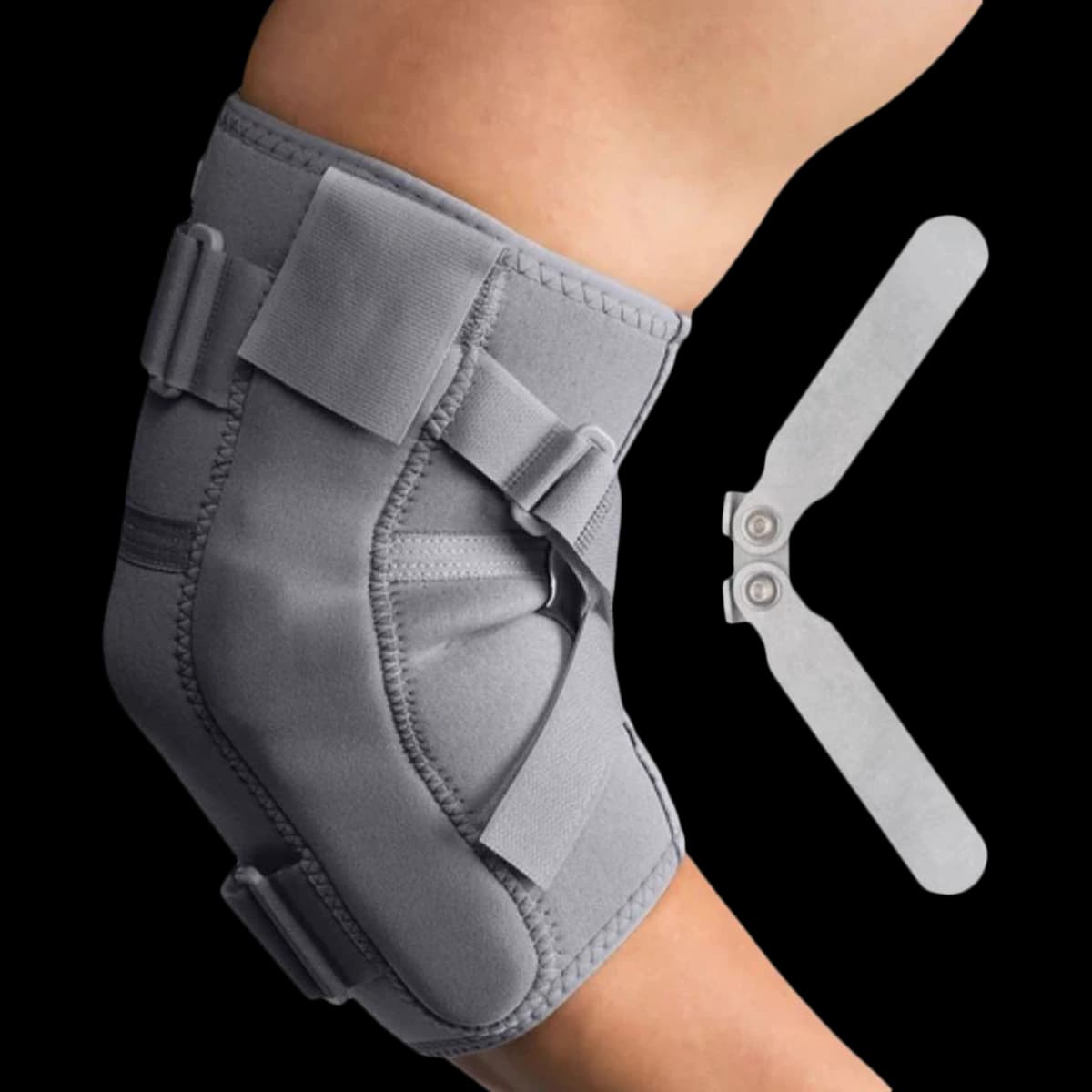 Swede-O Thermal Vent Support Brace Elbow, Adult, Neoprene/Nylon, Size X-Large (14-15.75"), Grey - Hinged Elbow Thermal Grey - Image 1