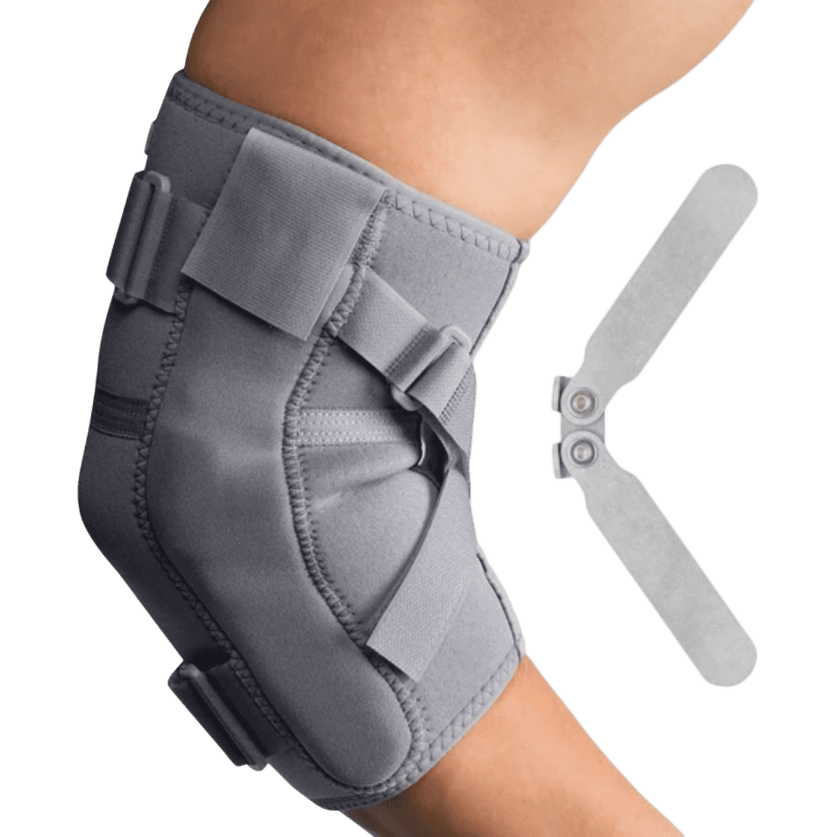 Swede-O Thermal Vent Support Brace Elbow, Adult, Neoprene/Nylon, 2X-Large (16-17.75"), Grey - Hinged Elbow Thermal Grey - Image 1