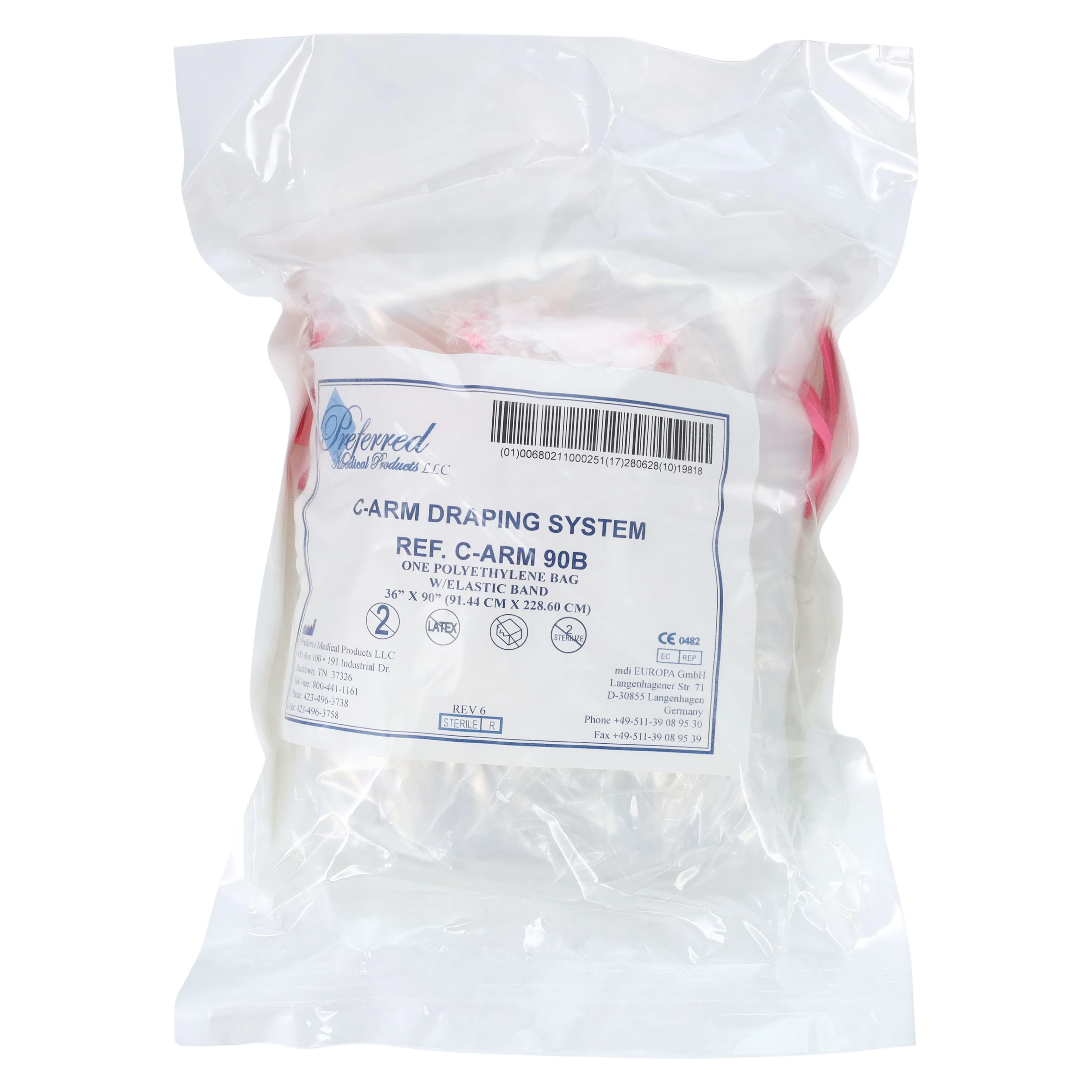 C-Arm Drape, 36" x 90", Sterile, Disposable (Preferred Medical Products) - Drape C-Arm 36x90" - Image 1