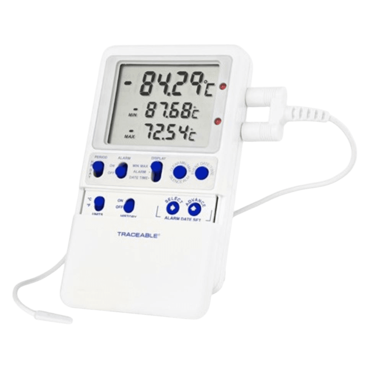 Traceable Platinum Freezer Thermometer, ABS Plastic, -100 to 70°C, External Probe, Min/Max Memory, LCD, ISO 17025/A2LA/NIST High Accuracy - Thermometer Platinum High-Accu - Image 1