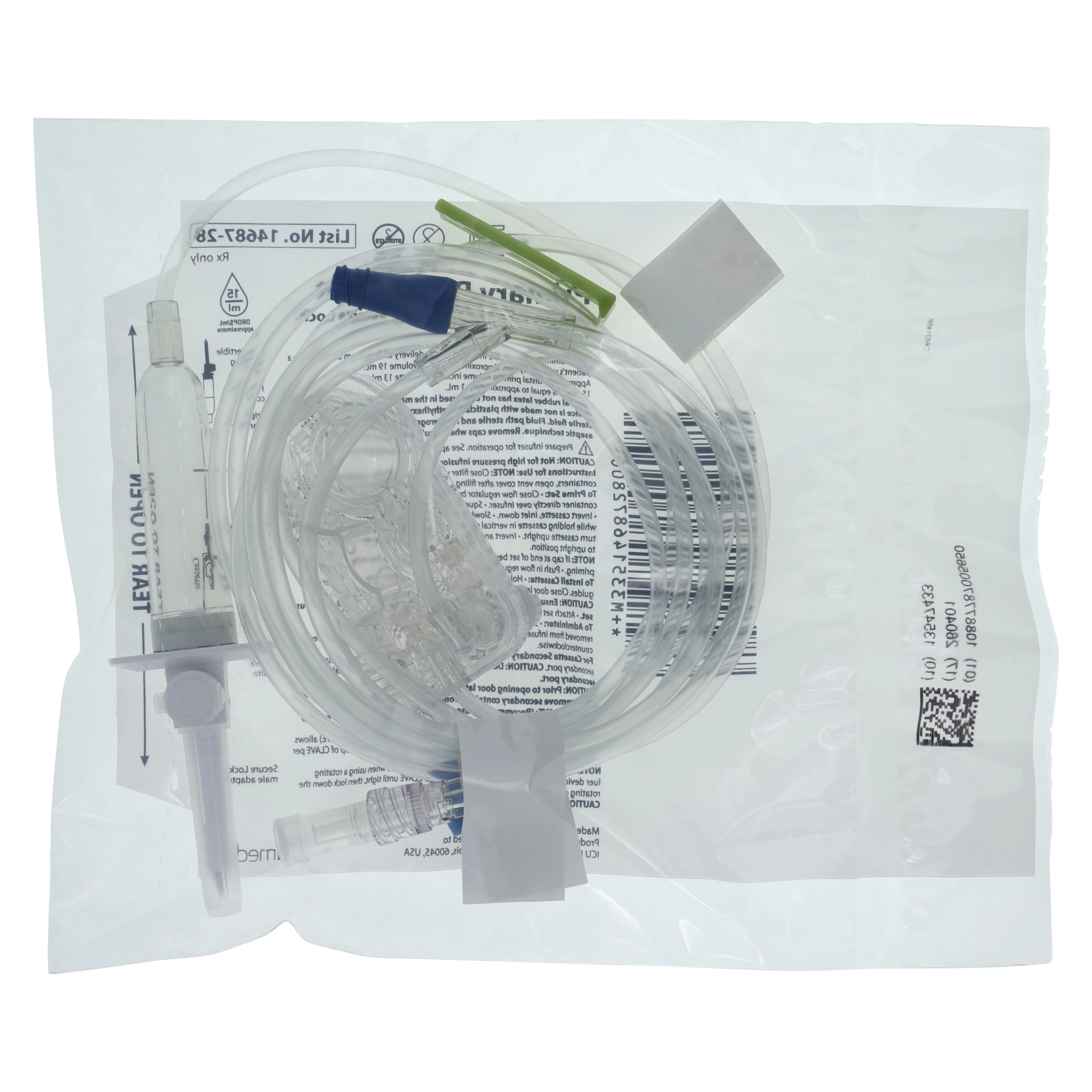 ICU Medical PlumSet Clave Primary Y-Site IV Set, 15 Drops/mL, 19mL Priming Volume, 103" Length, 48/Case thumbnail 2