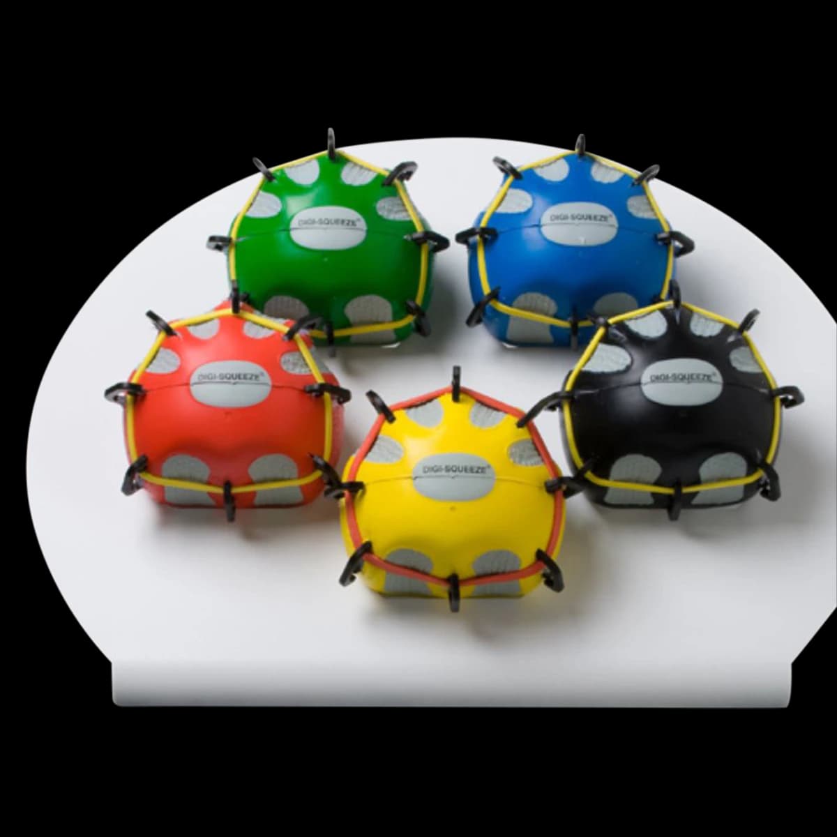 CanDo Digi-Extend 'n Squeeze Hand Exerciser, Set of 5 (Yellow, Red, Green, Blue, Black) - CanDo Digi-Extend n Squeeze Ha - Image 1