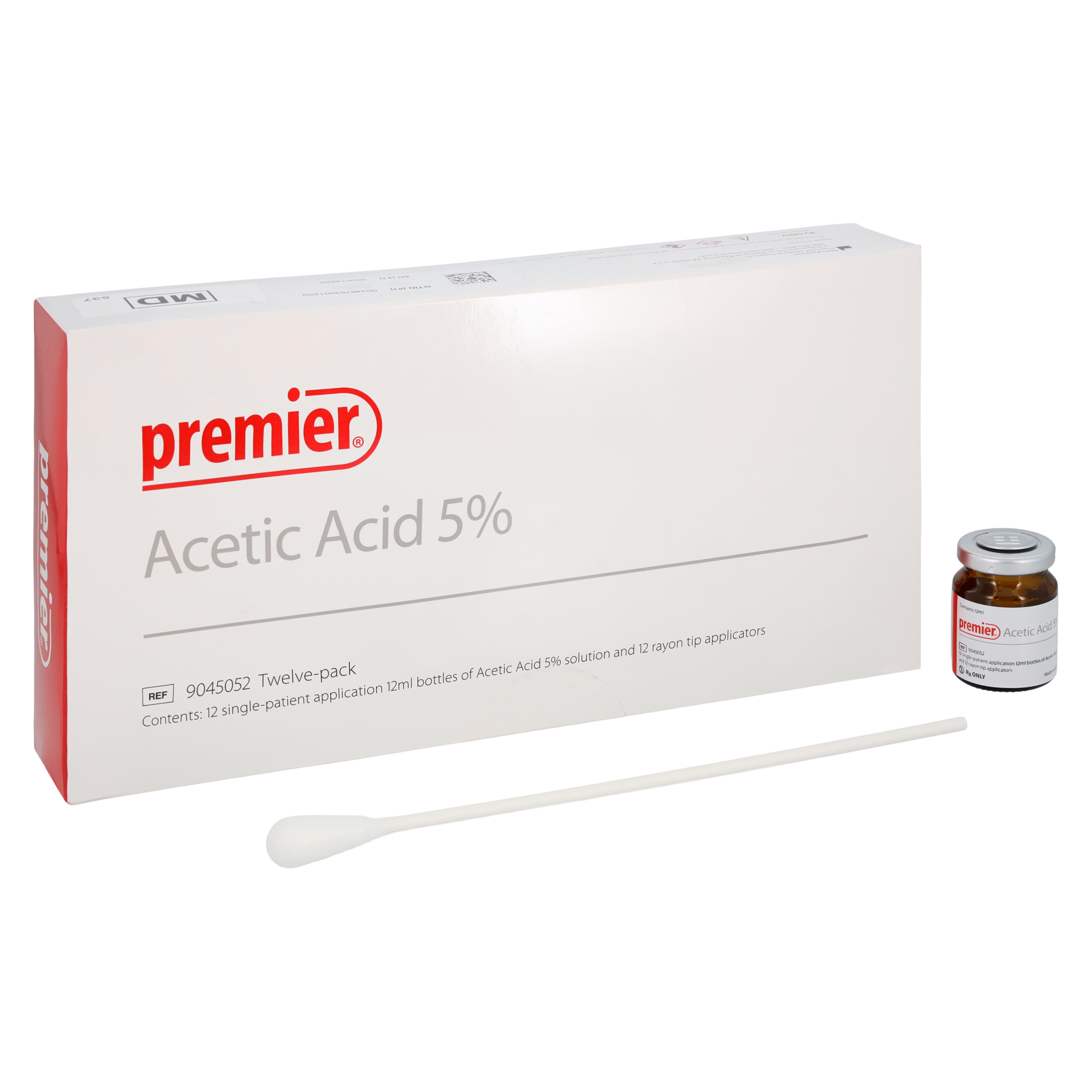 Premier Acetic Acid 5% Liquid, 12 mL Bottle with Applicators, 12/Box - Premier Acetic Acid 5% Liquid, 12 mL Bottle, 12/Box - Image 1