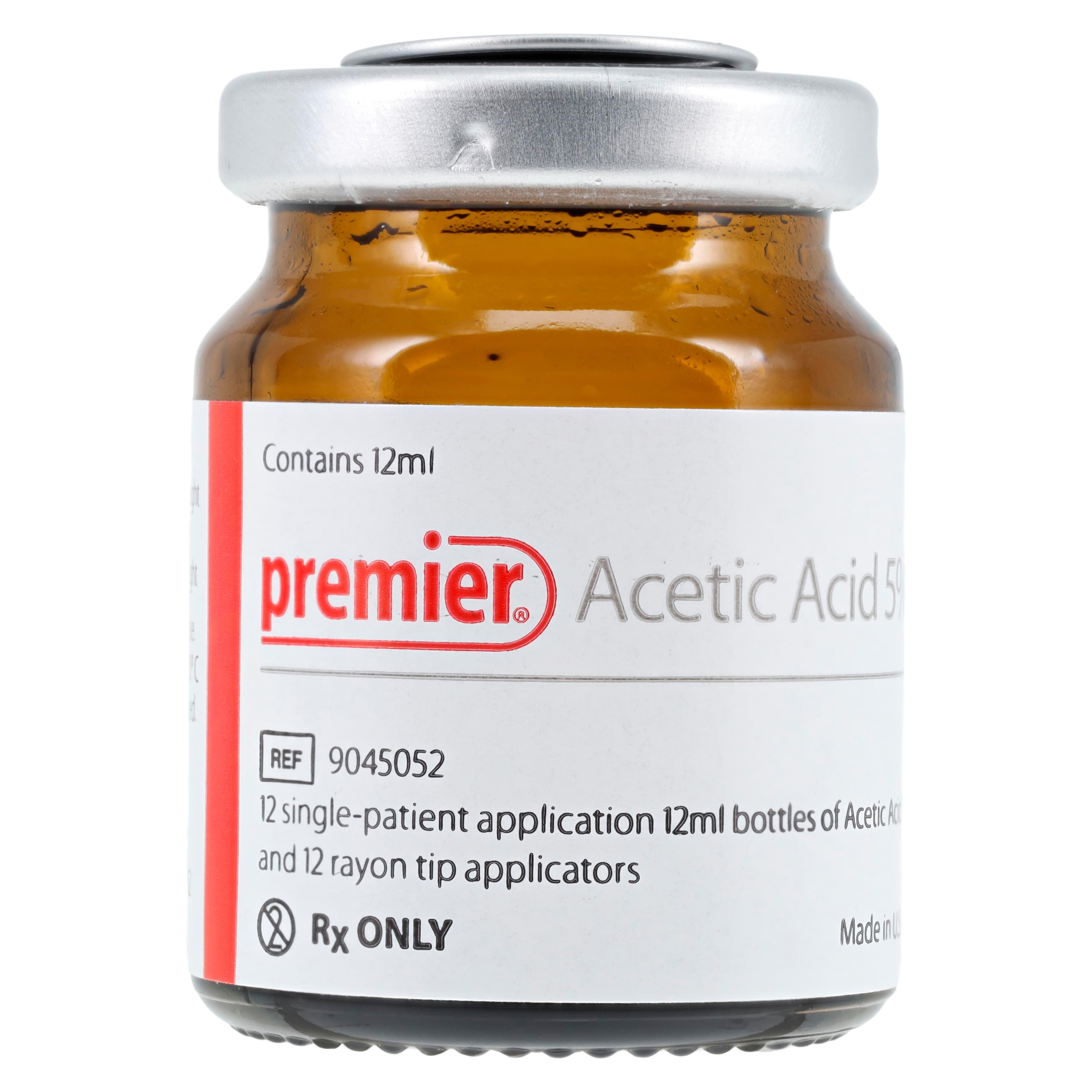 Premier Acetic Acid 5% Liquid, 12 mL Bottle with Applicators, 12/Box thumbnail 2