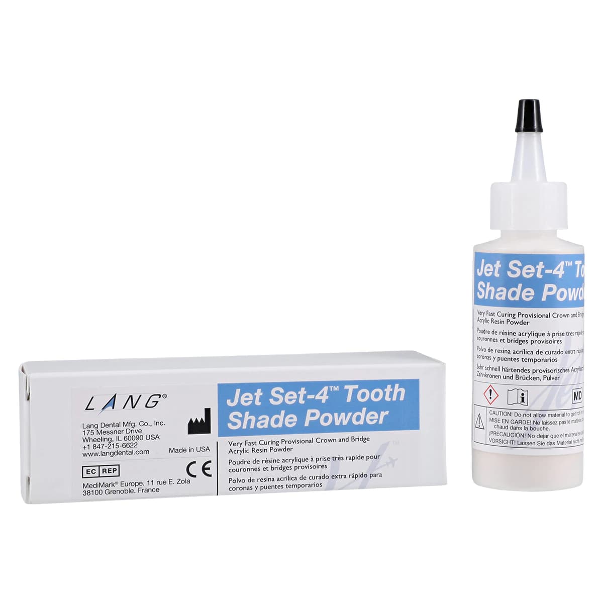 Jet Set-4 Powder, Shade A3.5, Self-Cure Temporary Material, 2 oz (45g) Refill - Jet Set-4 Powder 2oz. (45gm) - Image 1