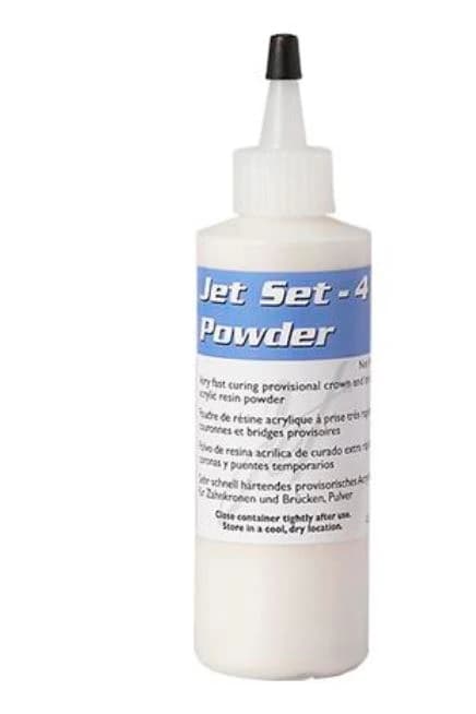 Lang Dental Jet Set-4 Acrylic Resin Powder, Clear, 4 oz Bottle, Refill, 3820CLR - Jet Set-4 Powder 4oz. - Image 1
