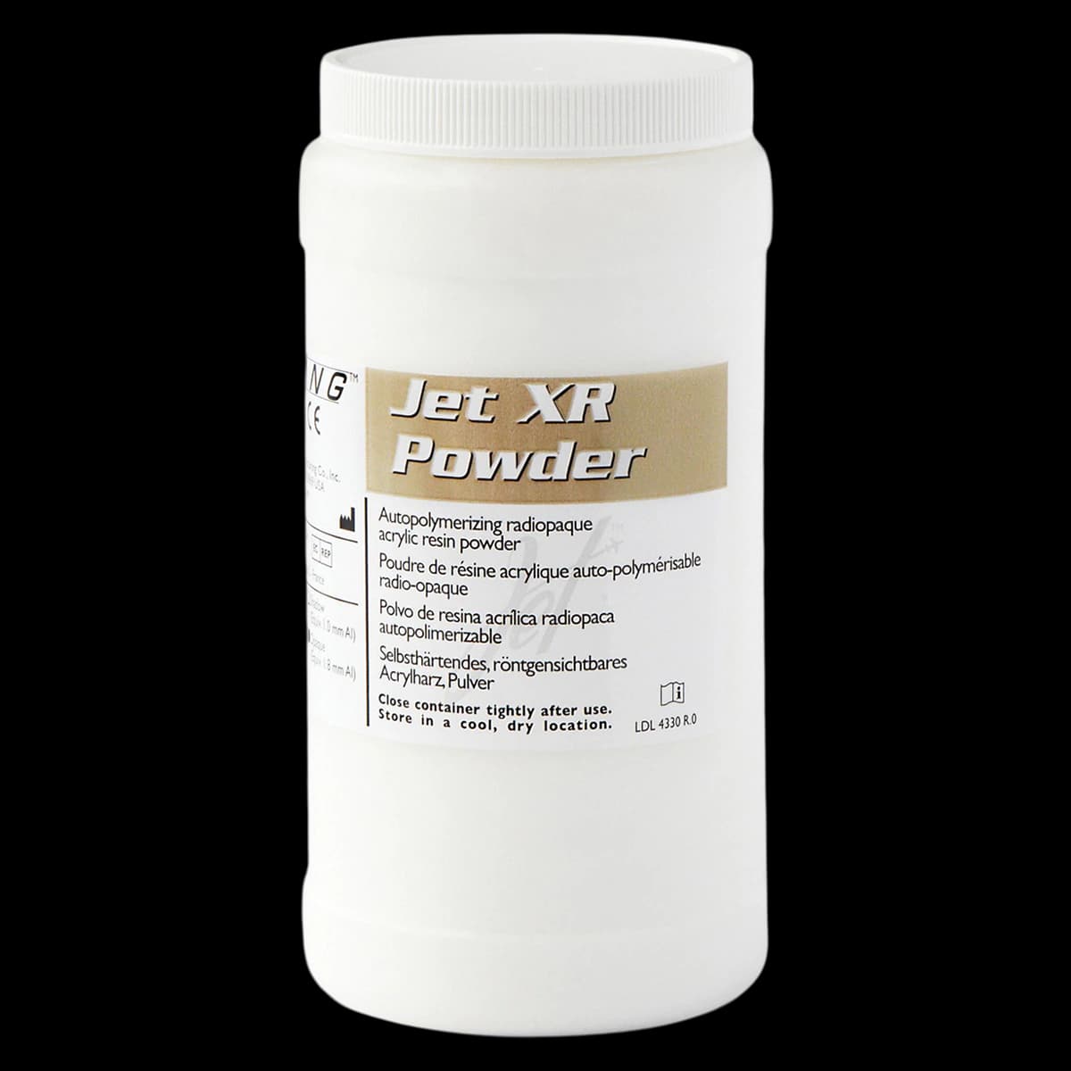 Jet XR Opaque Powder, Radiopaque Self-Curing, 454g - Jet XR Opaque powder - 454 Gm. Radiopaque self-curing powder, for use - Image 1