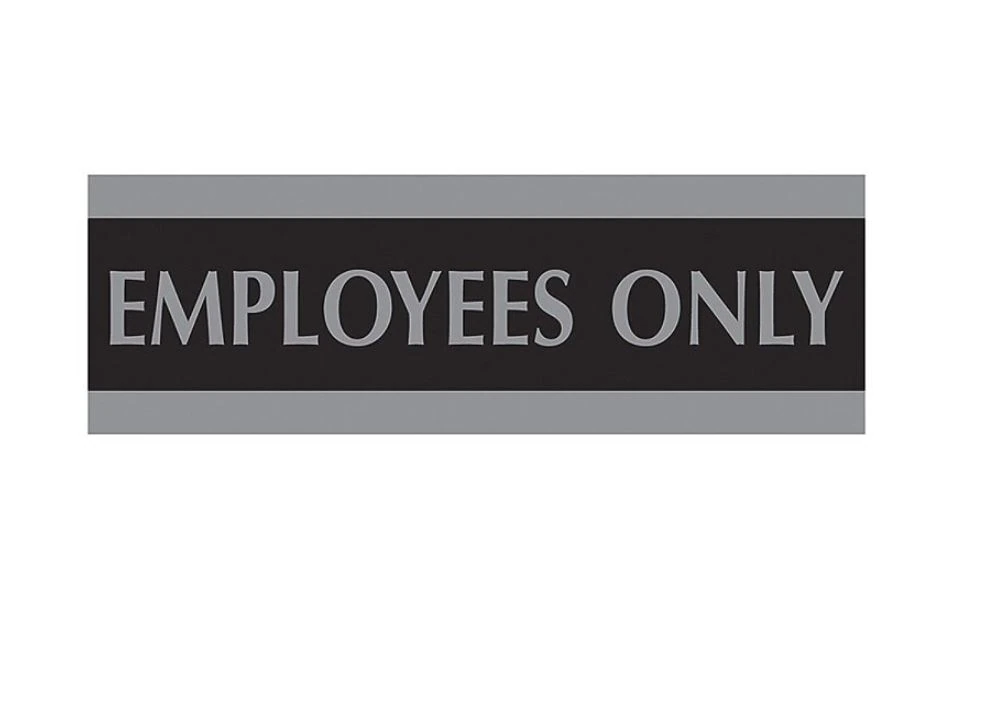 U.S. Stamp & Sign Century Series Employees Only Sign, 3 in x 9 in, Each - Sign Employee Only - Image 1