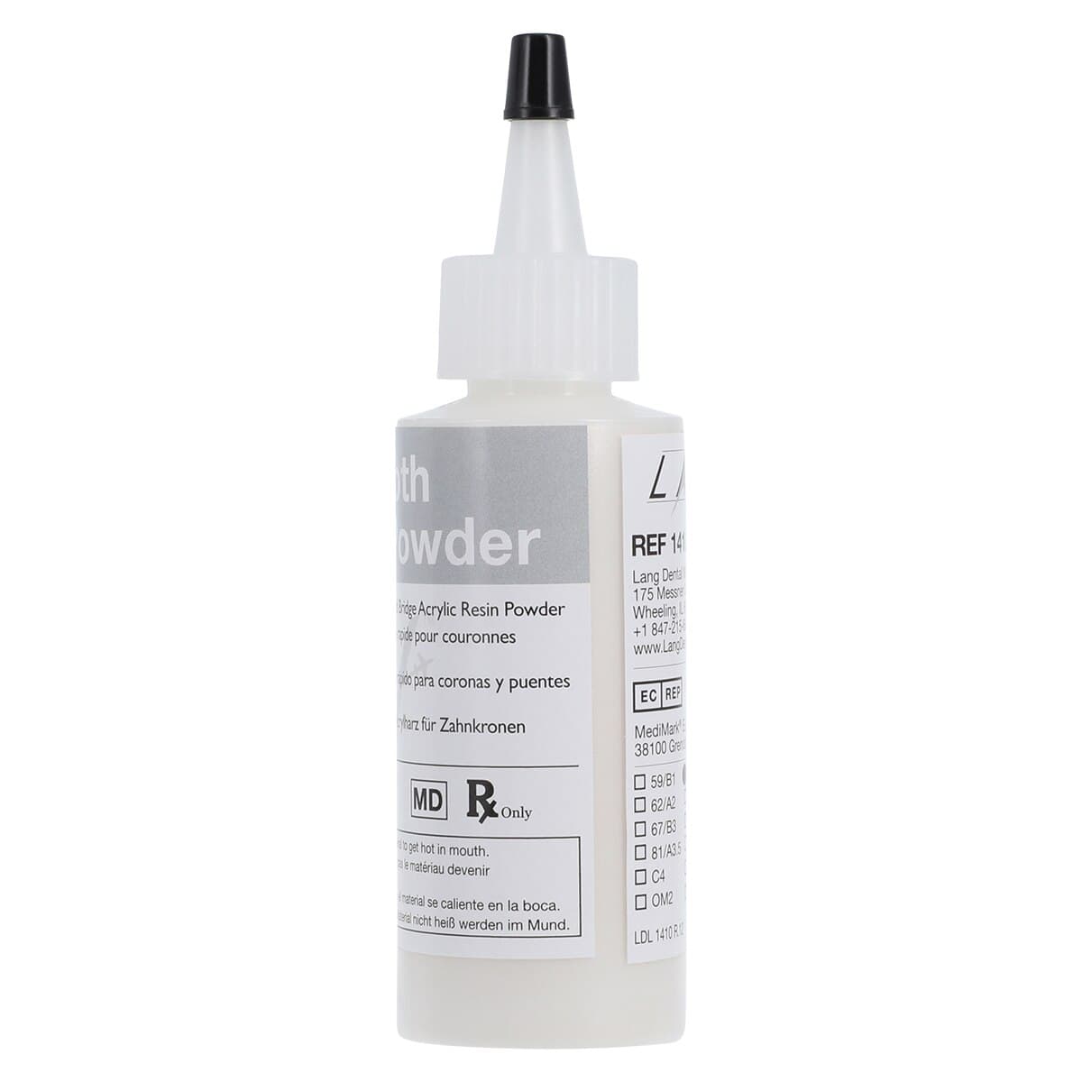 Jet Tooth Shade Acrylic Powder, Shade A1, Self-Cure, 2 oz Refill thumbnail 4