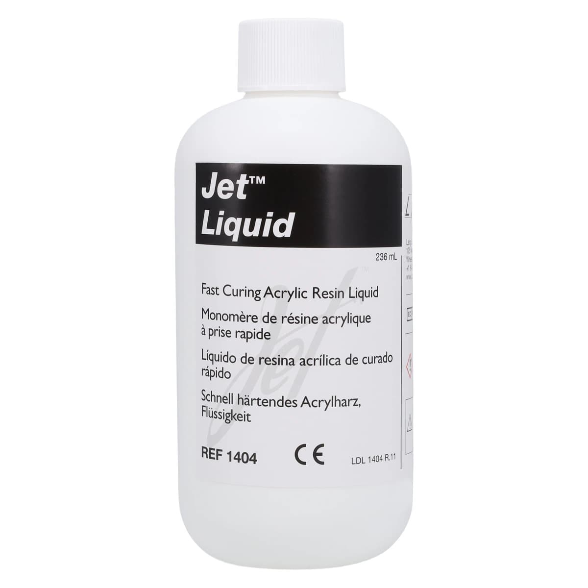 Lang Dental Jet Tooth Shade Self-Cure Acrylic Liquid, 236 mL (8 oz) Bottle, 1404R thumbnail 3