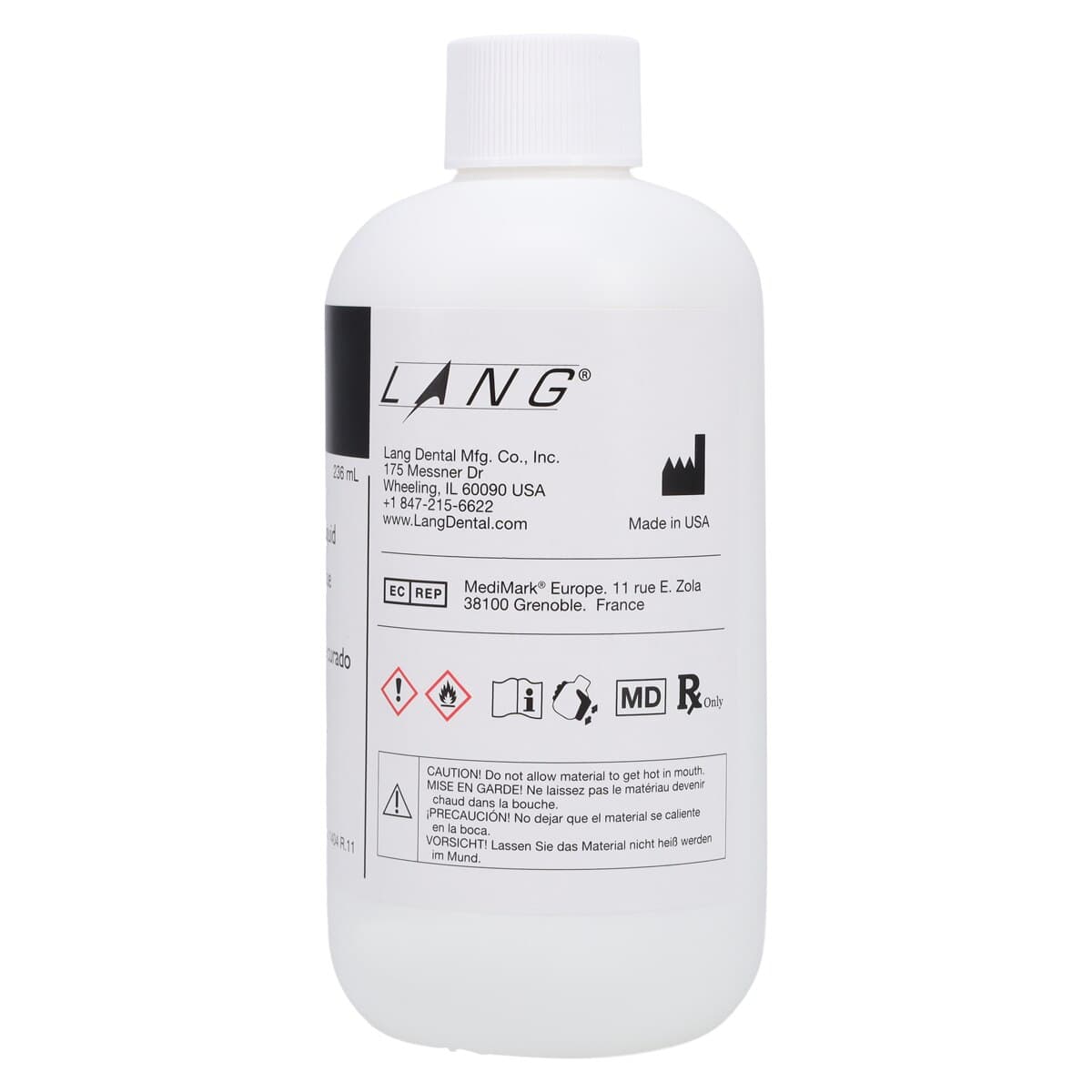 Lang Dental Jet Tooth Shade Self-Cure Acrylic Liquid, 236 mL (8 oz) Bottle, 1404R thumbnail 4