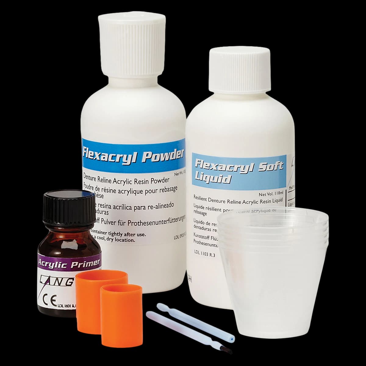 Flexacryl® Soft Professional Package Clear, 100g Powder/118mL Liquid - Flexacryl® Soft Professional Package Clear - Image 1