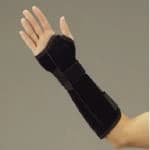 DeRoyal Wrist/Forearm Splint Brace, Suede Leatherette, Adult Medium, 11.5", Left - Brace Wrist - Image 1