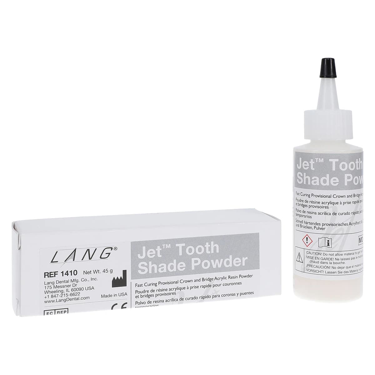 Jet Tooth Shade Acrylic Powder, Shade B2, Self-Cure, 2 oz Refill Bottle - Jet Tooth Shade Acrylic Powder - Image 1