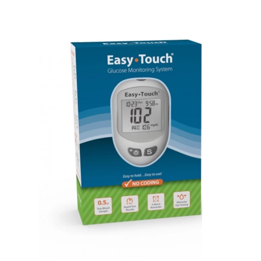 EasyTouch Blood Glucose Monitoring System, CLIA Certified, 300 Tests, 6/Case - Meter Glucose EasyTouch - Image 1