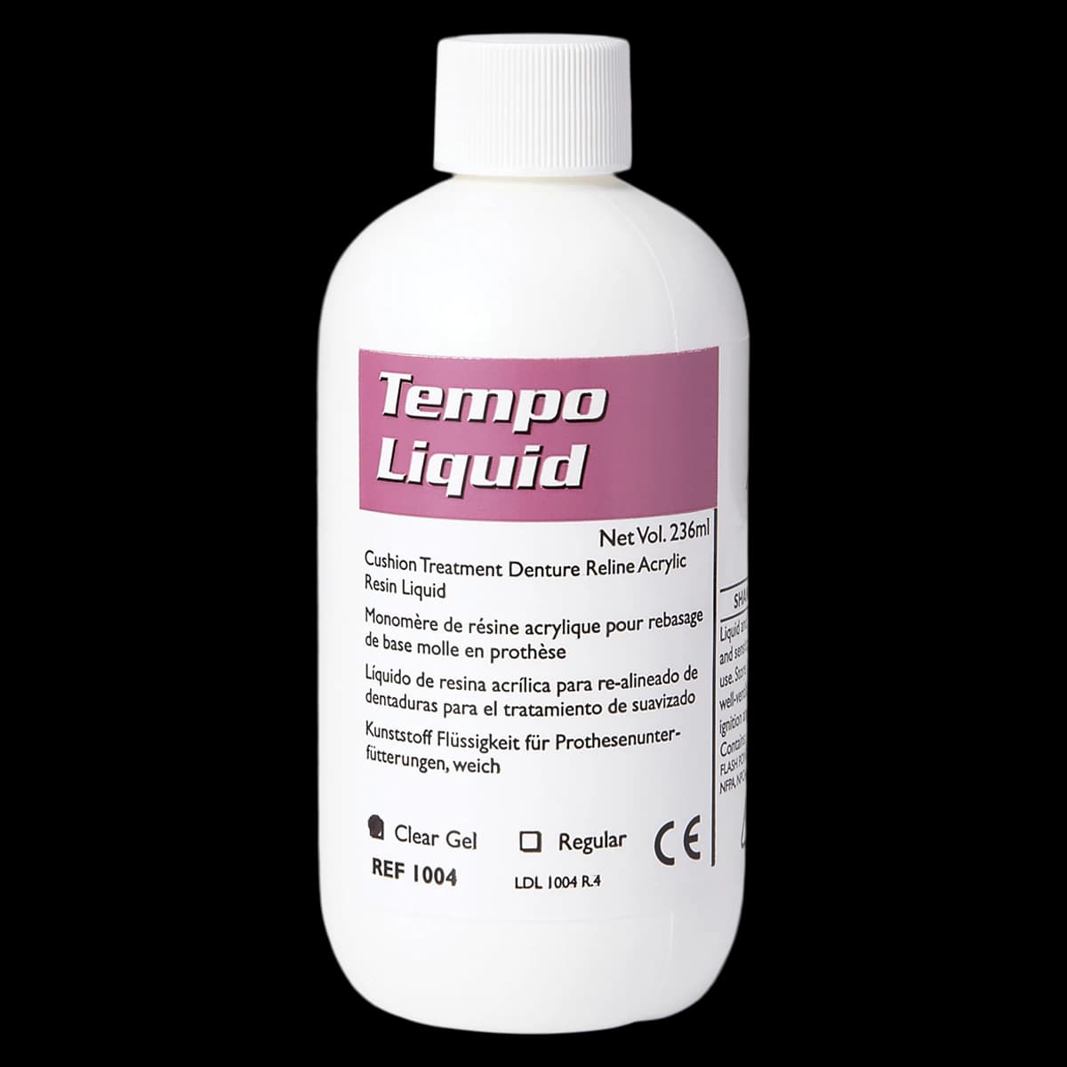 Lang Dental Tempo Liquid 240ml Clear, Temporary Crown and Bridge Material - Tempo Liquid 240ml Clear - Image 1