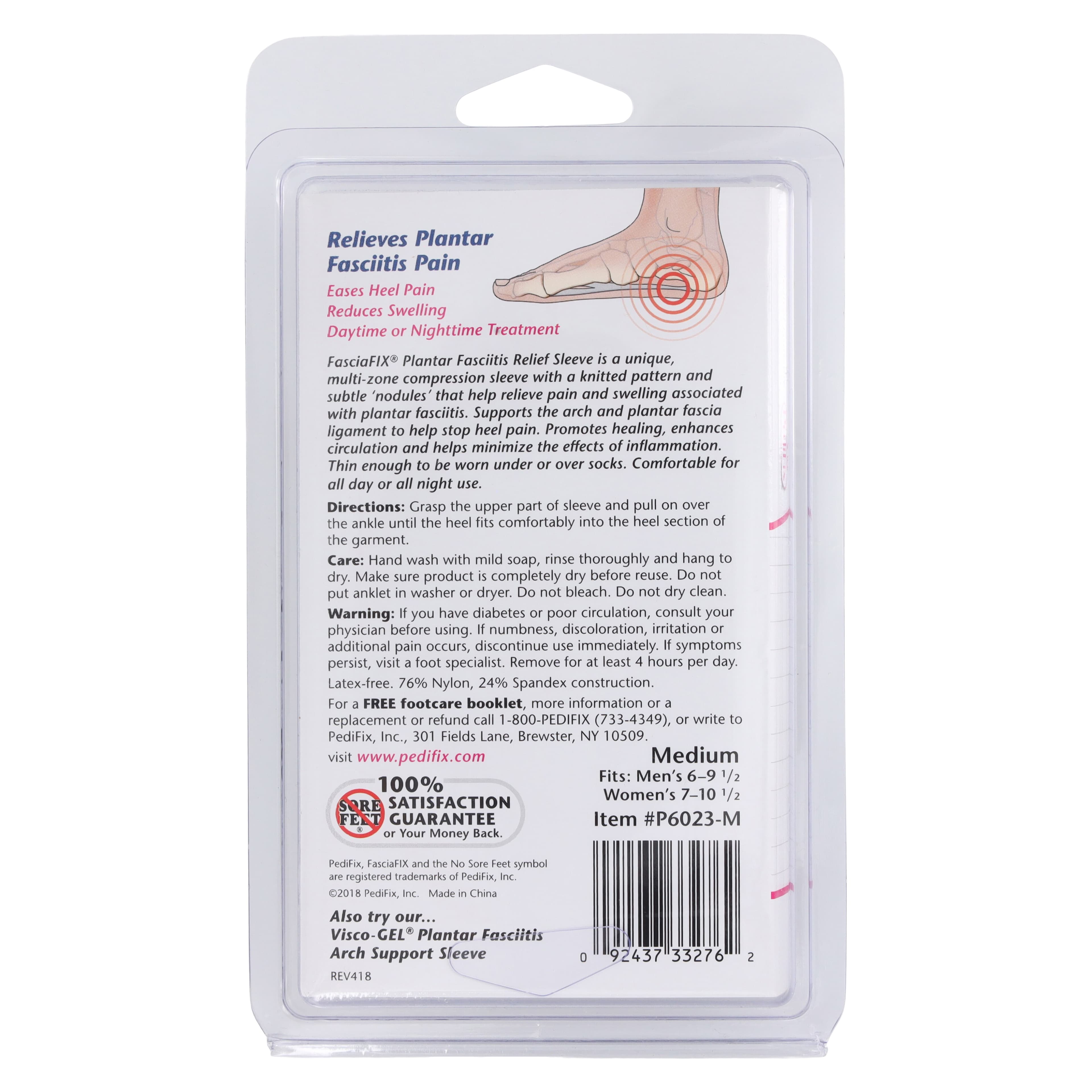 FasciaFix Plantar Fasciitis Relief Sleeve, Ankle/Foot Knit, Medium (9-13" Arch Circumference) thumbnail 5