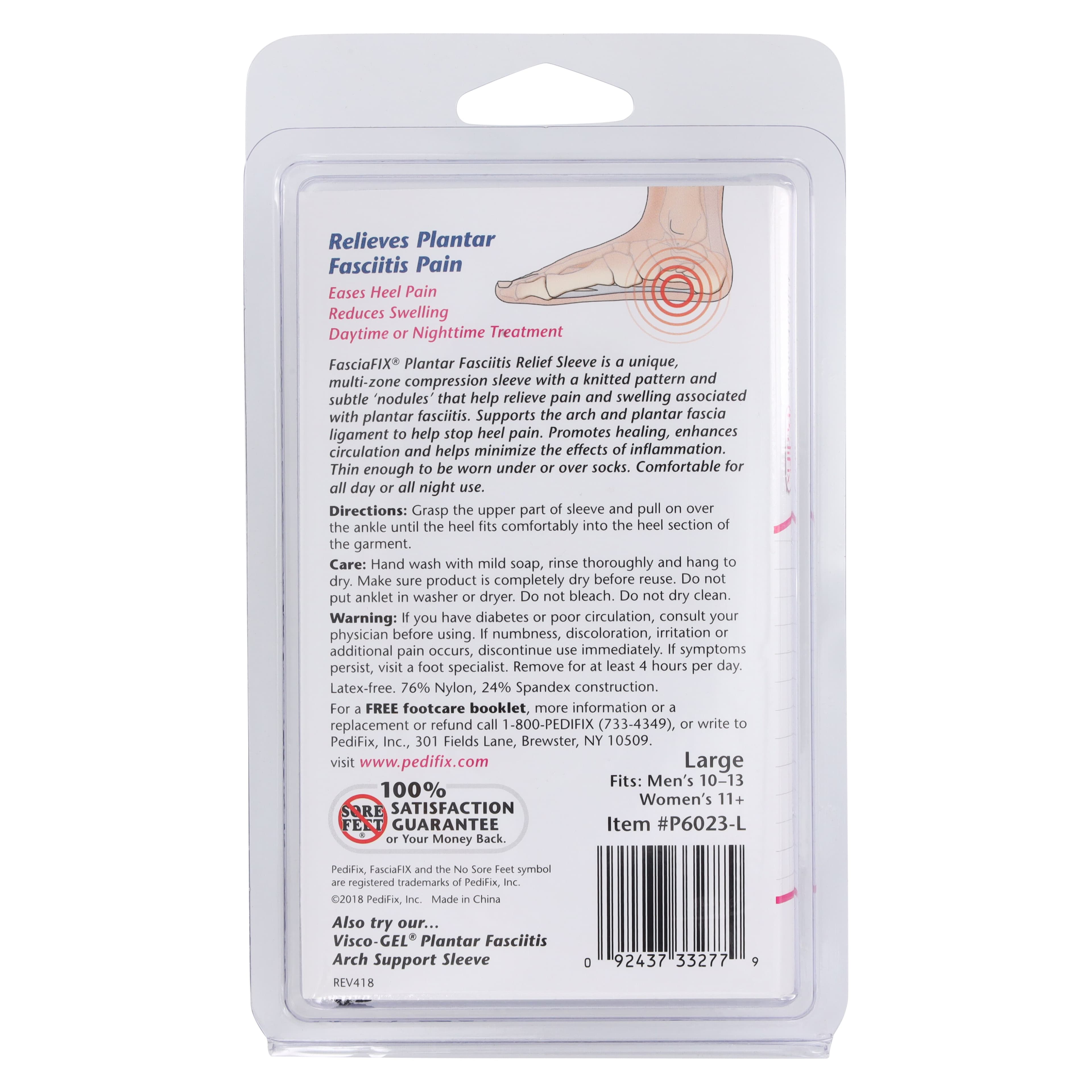 FasciaFix Plantar Fasciitis Relief Sleeve, Ankle/Foot Knit, Large (11-15" Arch Circumference) thumbnail 5